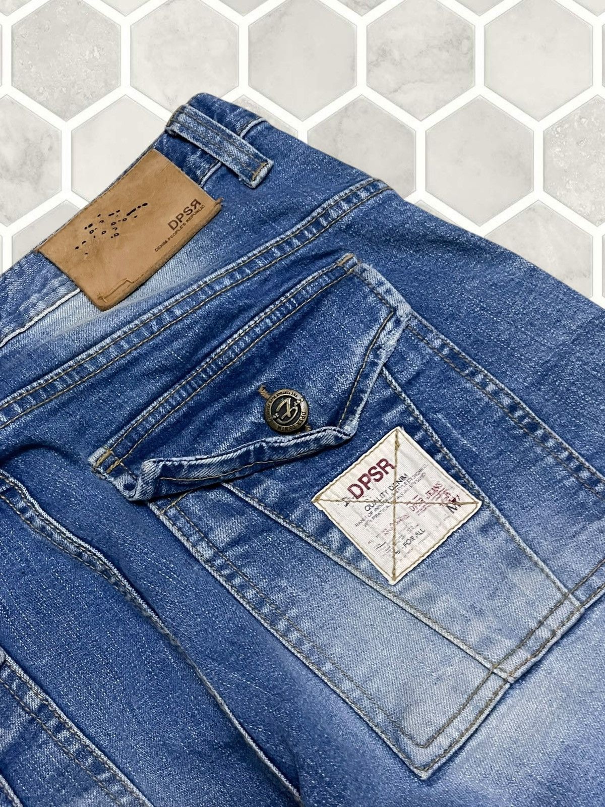Blue Blue Japan Vintage Japan Designer DPSR Premium Splash Distressed Denim Size US 32 / EU 48 - 17 Thumbnail