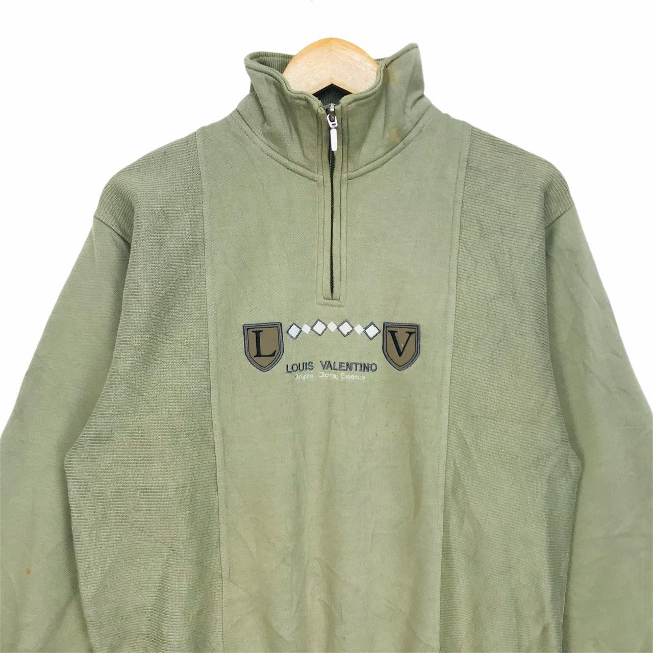 Vintage Vtg LOUIS VALENTINO HOMME Half Zip Sweatshirt Spell Out Size US M / EU 48-50 / 2 - 2 Thumbnail
