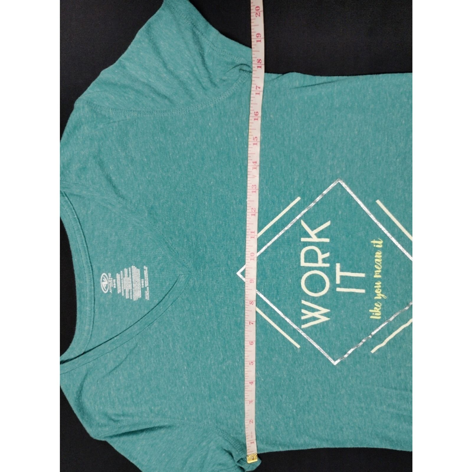 Athletic Works WORK IT Graphic V‑Neck Tee - Teal Size M / US 6-8 / IT 42-44 - 4 Thumbnail