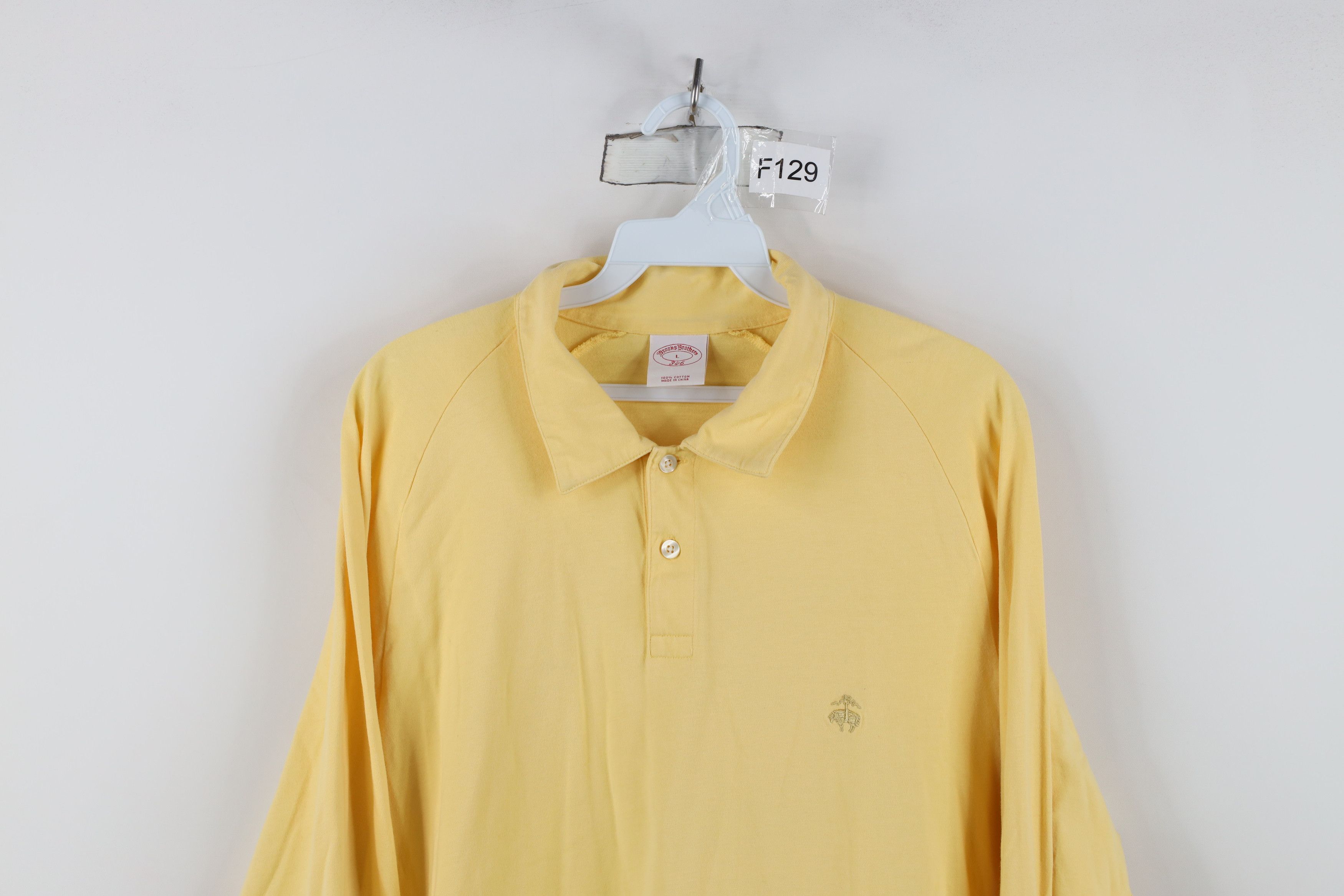 Brooks Brothers Vintage Brooks Brothers Knit Long Sleeve Rugby Polo Yellow Size US L / EU 52-54 / 3 - 2 Thumbnail