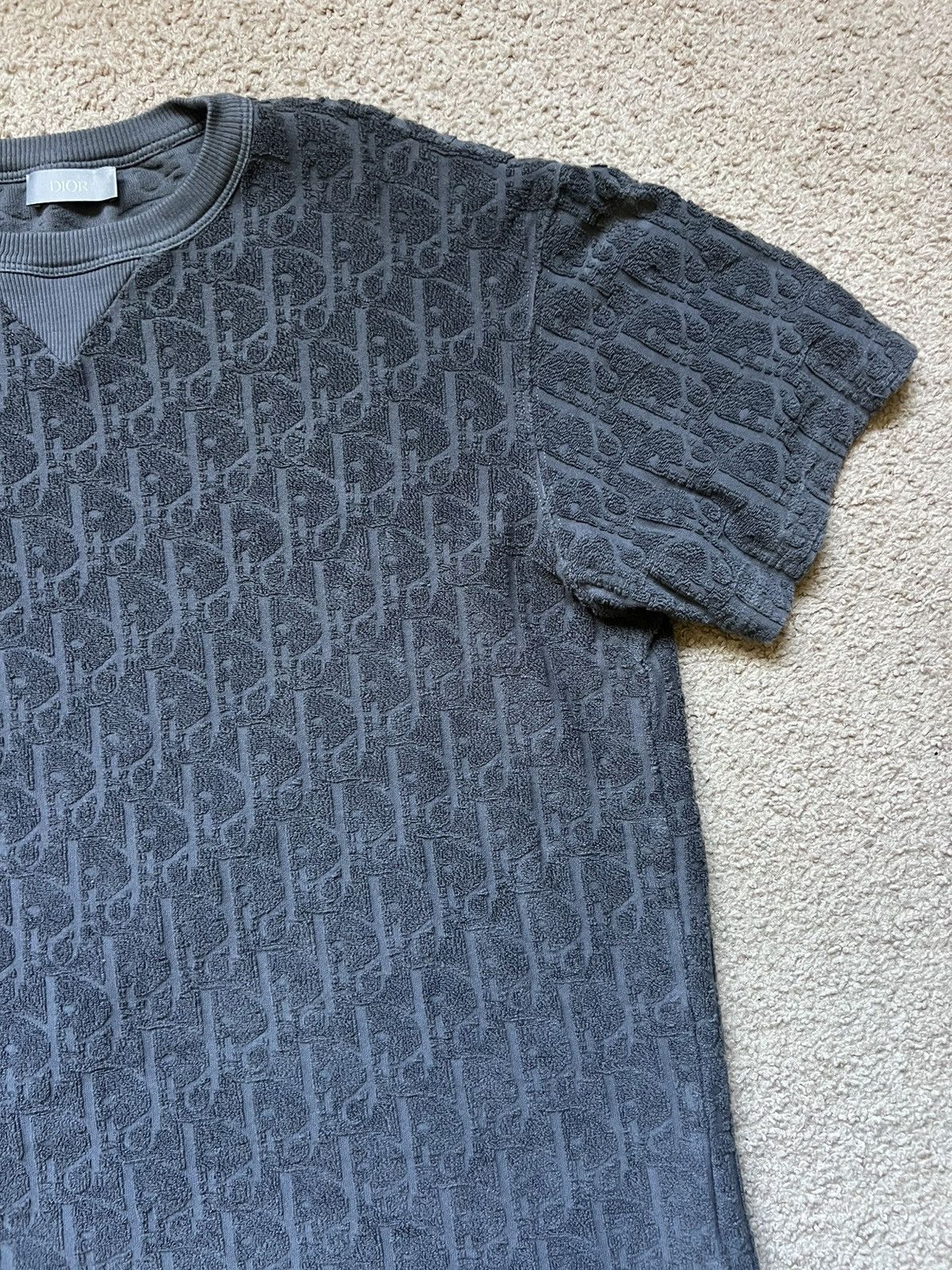 Dior Dior Oblique Monogram Logo Terry Cotton Blue T-shirt Size S Size US S / EU 44-46 / 1 - 4 Thumbnail