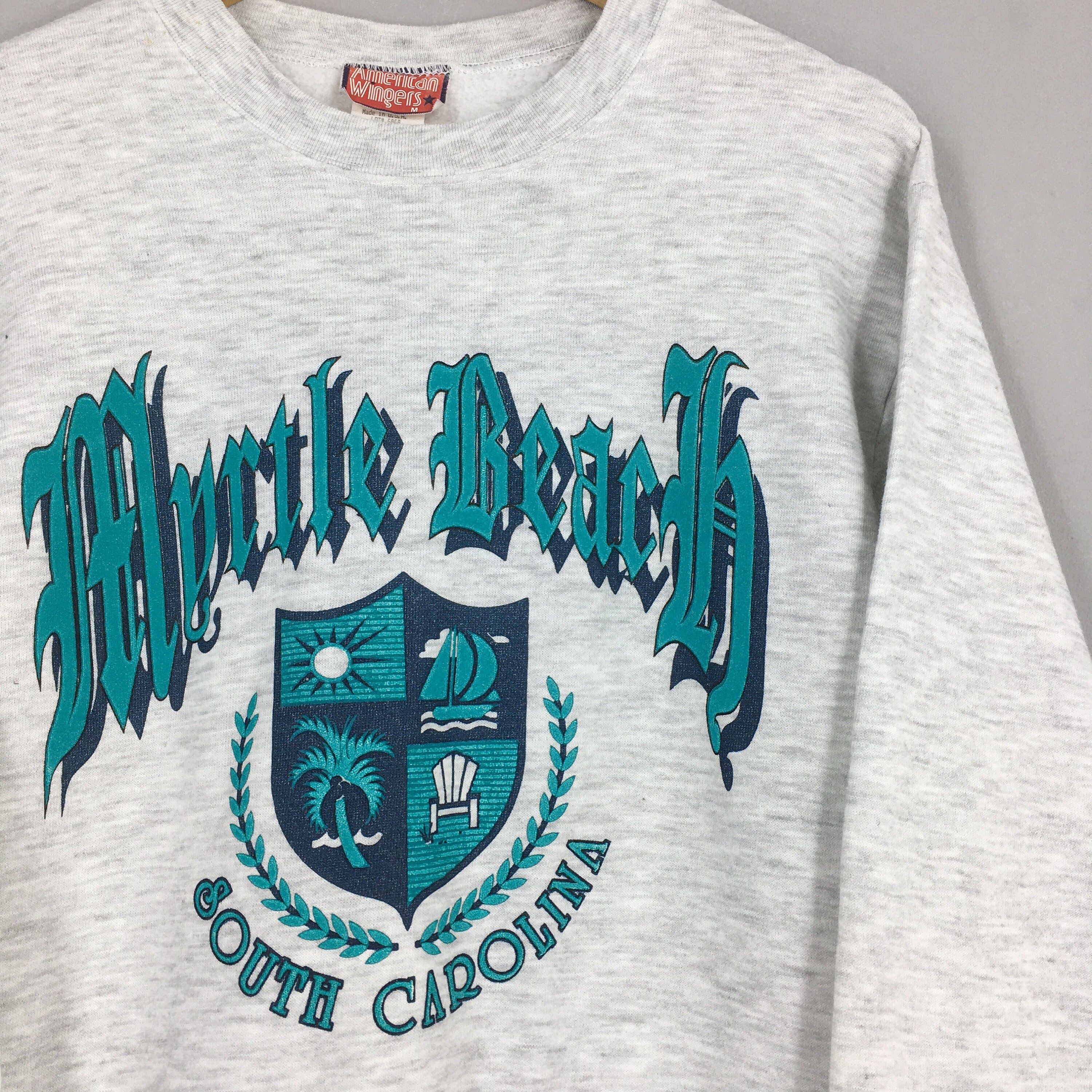 Vintage Vintage 90s Myrtle Beach Gray Sweatshirt Medium Size US M / EU 48-50 / 2 - 2 Thumbnail