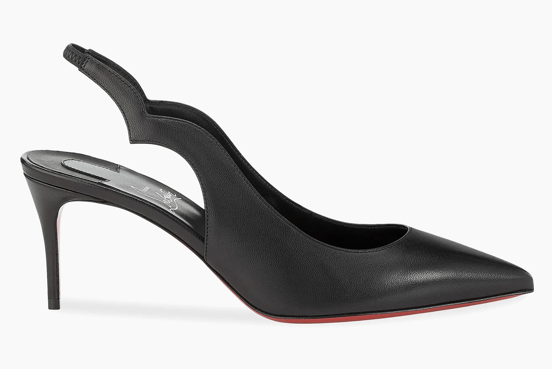 Christian Louboutin Hot Chick Sling 70 Black Nappa Leather Low Heel Pump 36.5 Size US 6.5 / IT 36.5 - 1 Thumbnail