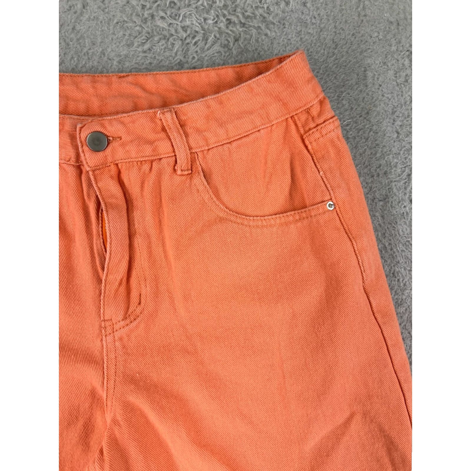 Shein Shein Pants Womens Large Orange Denim Jeans Wide Leg High Rise Cotton Blend Size 36" / US 14 / IT 50 - 7 Thumbnail