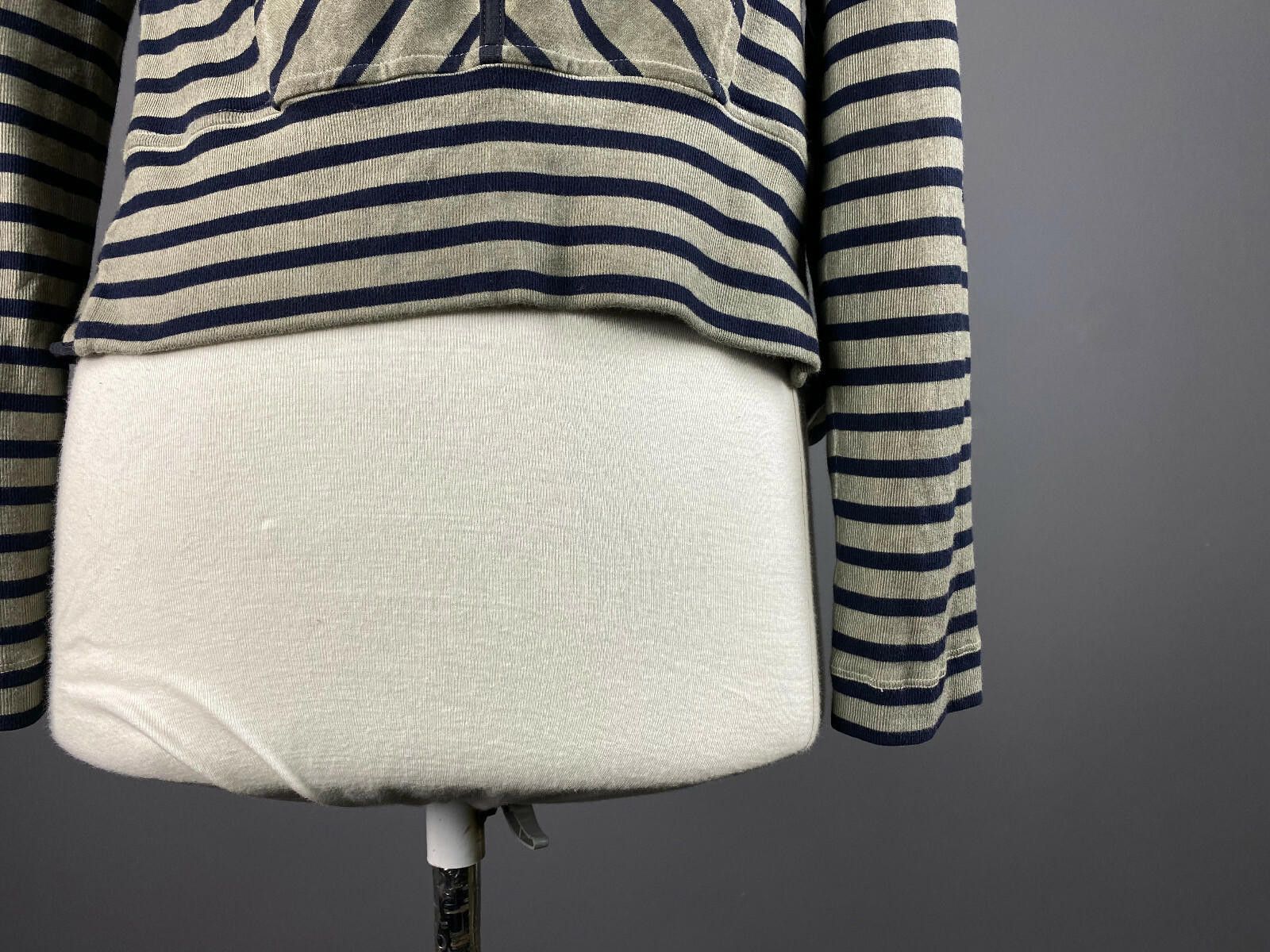Designer Marc Cain Beige Stripe Designed Zip Wrap Cardigan Sweater Size M / US 6-8 / IT 42-44 - 9 Thumbnail