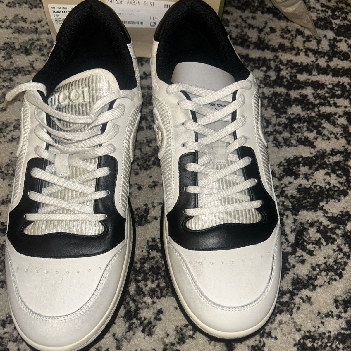 Gucci Gucci Mac80 Sneaker Off White Black Size US 11.5 / EU 44-45 - 3 Thumbnail