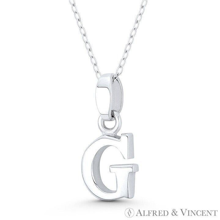 Other Initial Letter "G" Charm 3D Pendant in .925 Sterling Silver Size ONE SIZE - 1 Preview