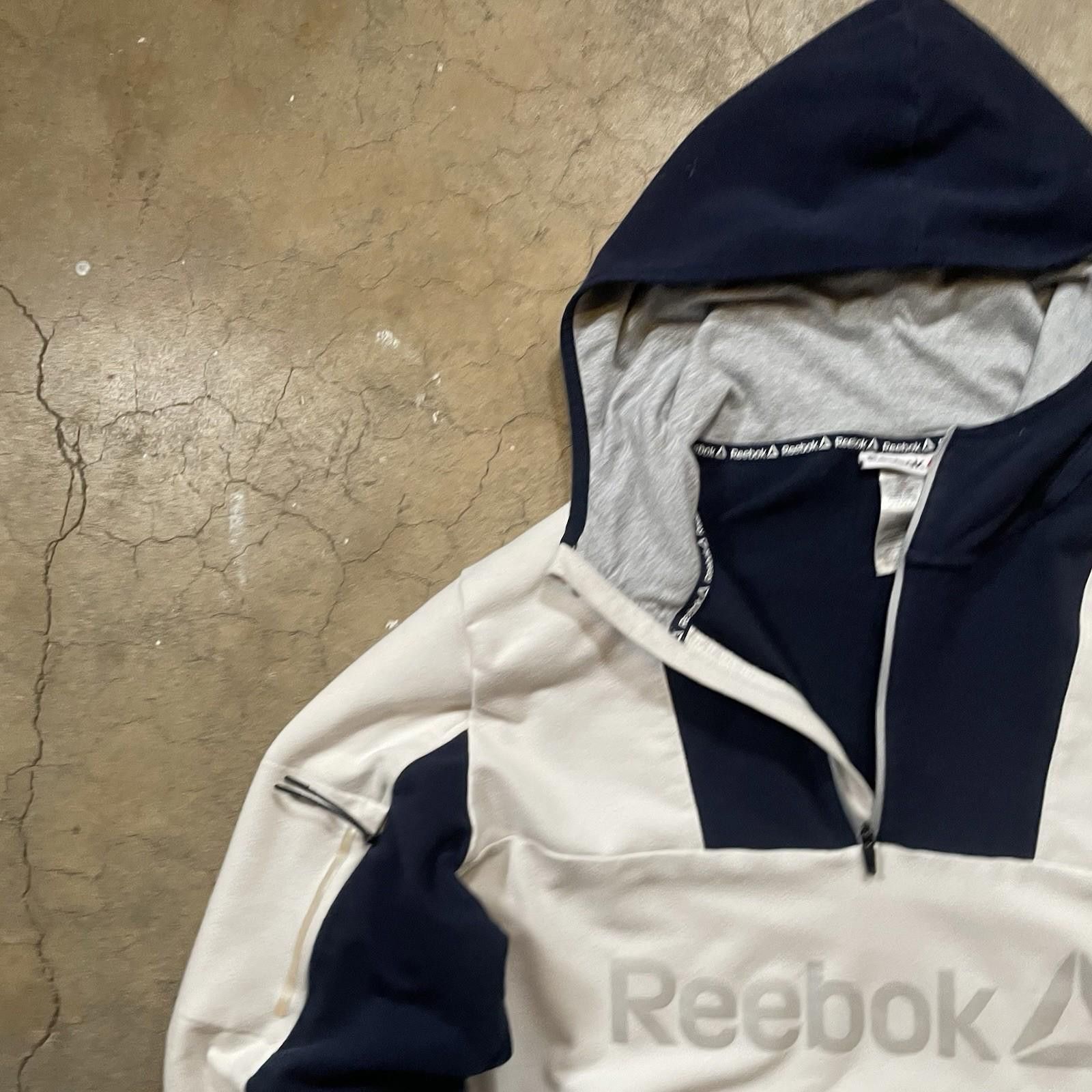 Reebok Reebok Hoodie Mens Large White x Blue Sweatshirt Long Sleeve Size US L / EU 52-54 / 3 - 2 Thumbnail