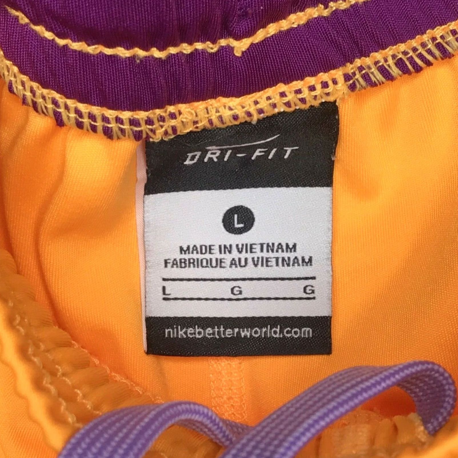 Nike Nike Shorts Large Orange Purple Athletic Running Gym Women's Size 36" / US 14 / IT 50 - 7 Thumbnail