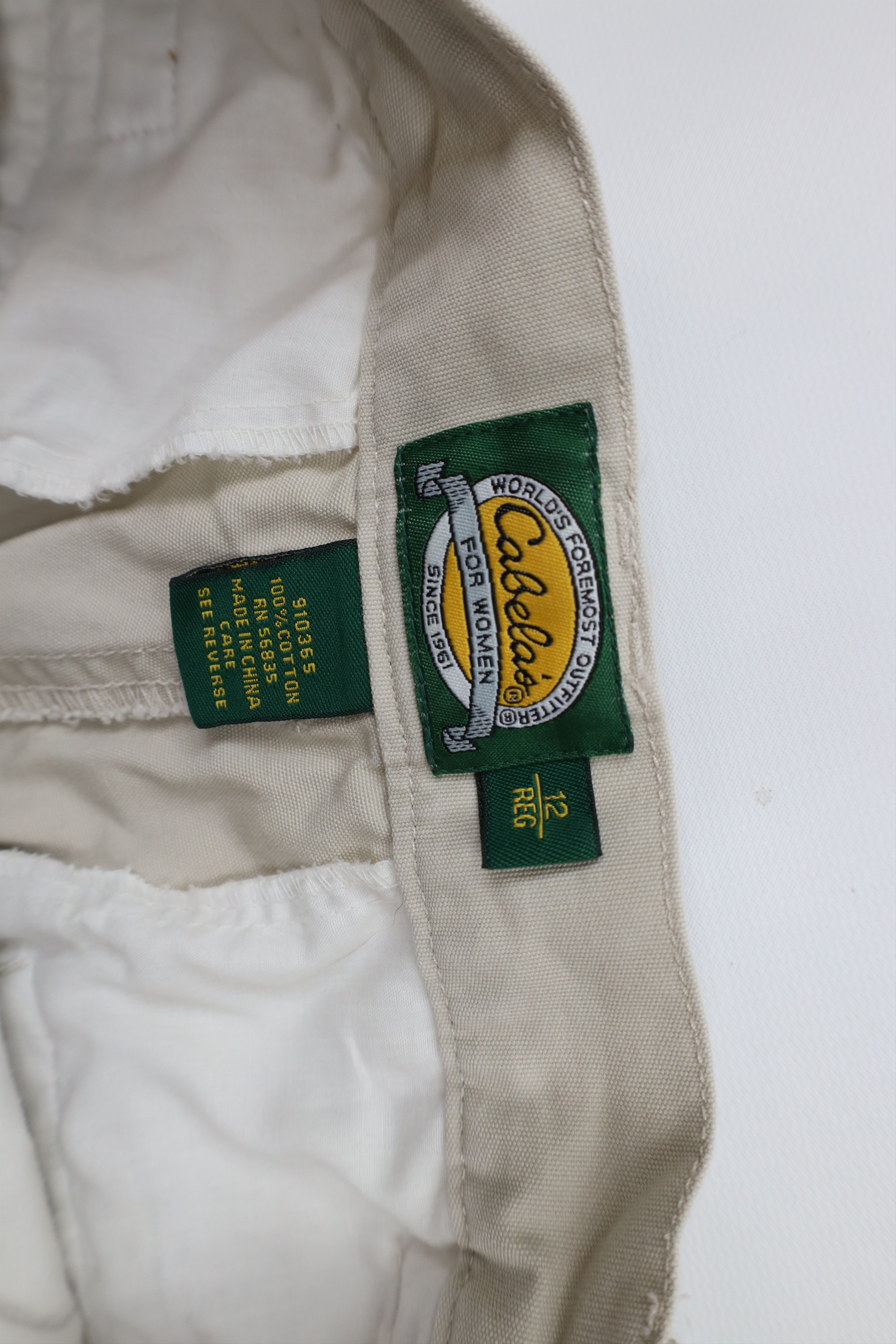 Cabelas × Vintage Vintage 90s Cabelas Wide Leg Double Knee Cargo Pants Beige Size 34" / US 12 / IT 48 - 8 Thumbnail
