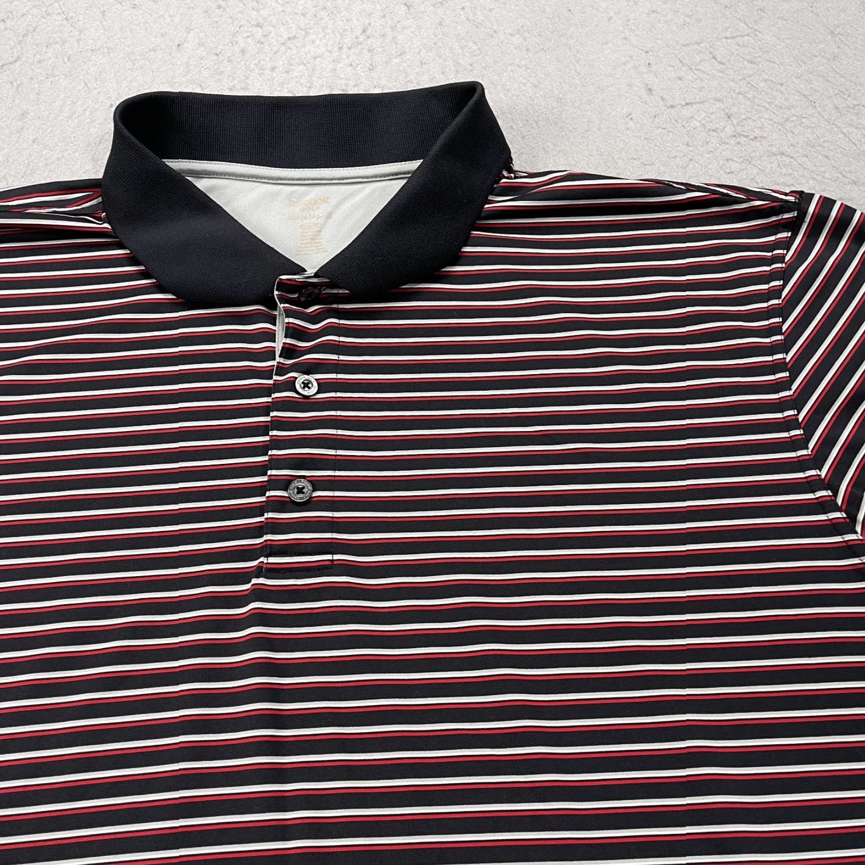 Reebok Reebok Golf Polo Shirt Mens 4XL Black Striped Performance Stretch Polo Short Sleeve Golf Mens 4XL Black Striped Performance Stretch Shirt Size US XXL / EU 58 / 5 - 3 Thumbnail