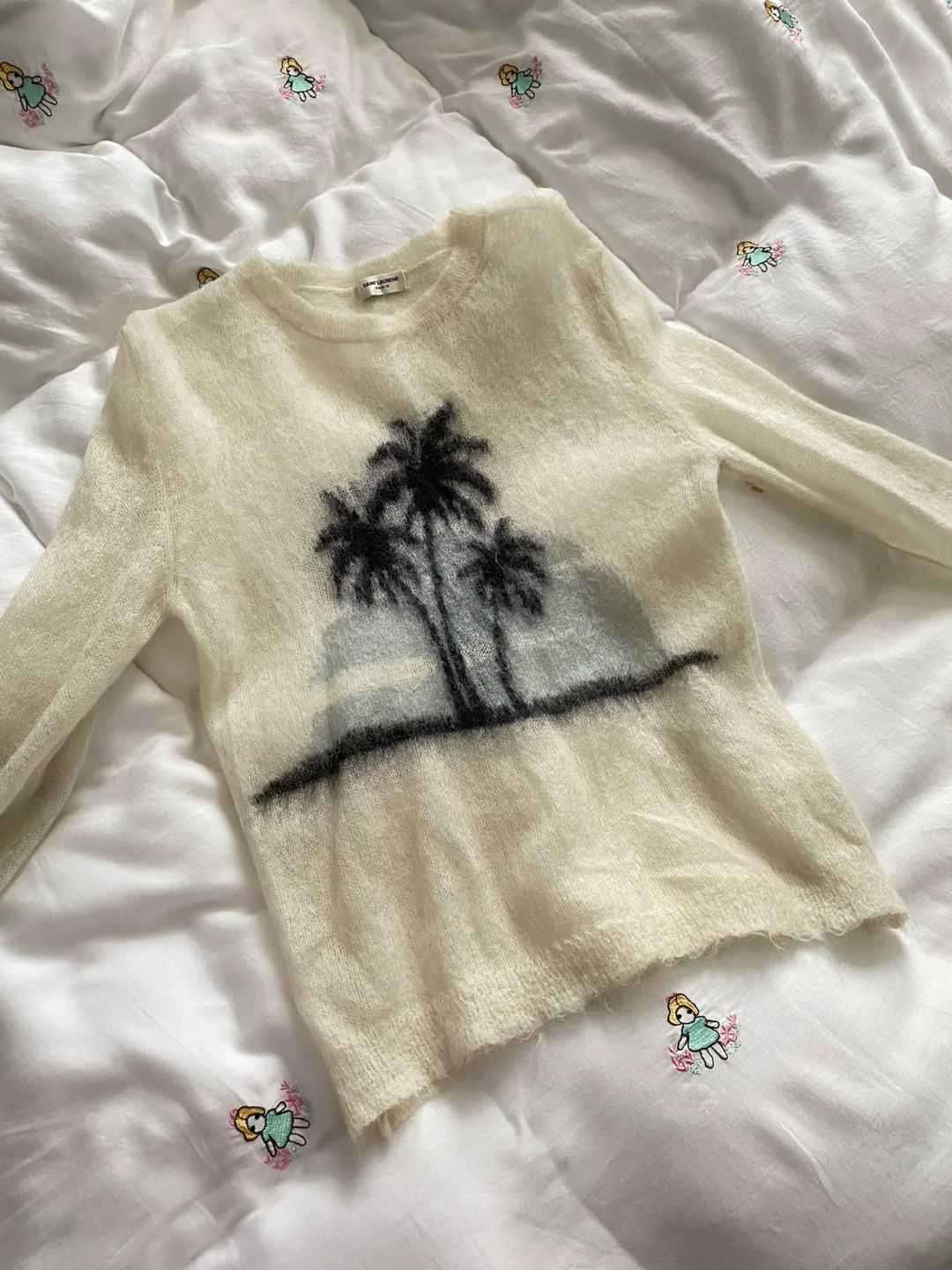 Saint Laurent Paris Saint Laurent Paris Ma Haimao Coconut Tree Sweater Size US XS / EU 42 / 0 - 1 Thumbnail