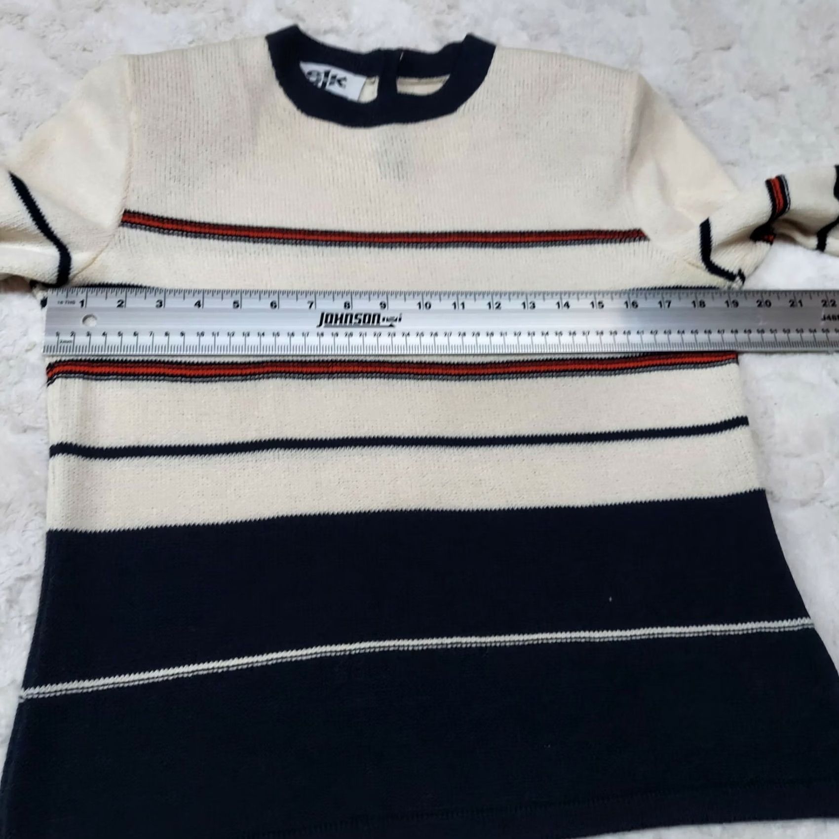 St. John VINTAGE SJK ST. JOHN Womens Knit Pullover Sweater 6 Black Ivory Striped Crew Neck Raglan Sleeve Size M / US 6-8 / IT 42-44 - 5 Thumbnail