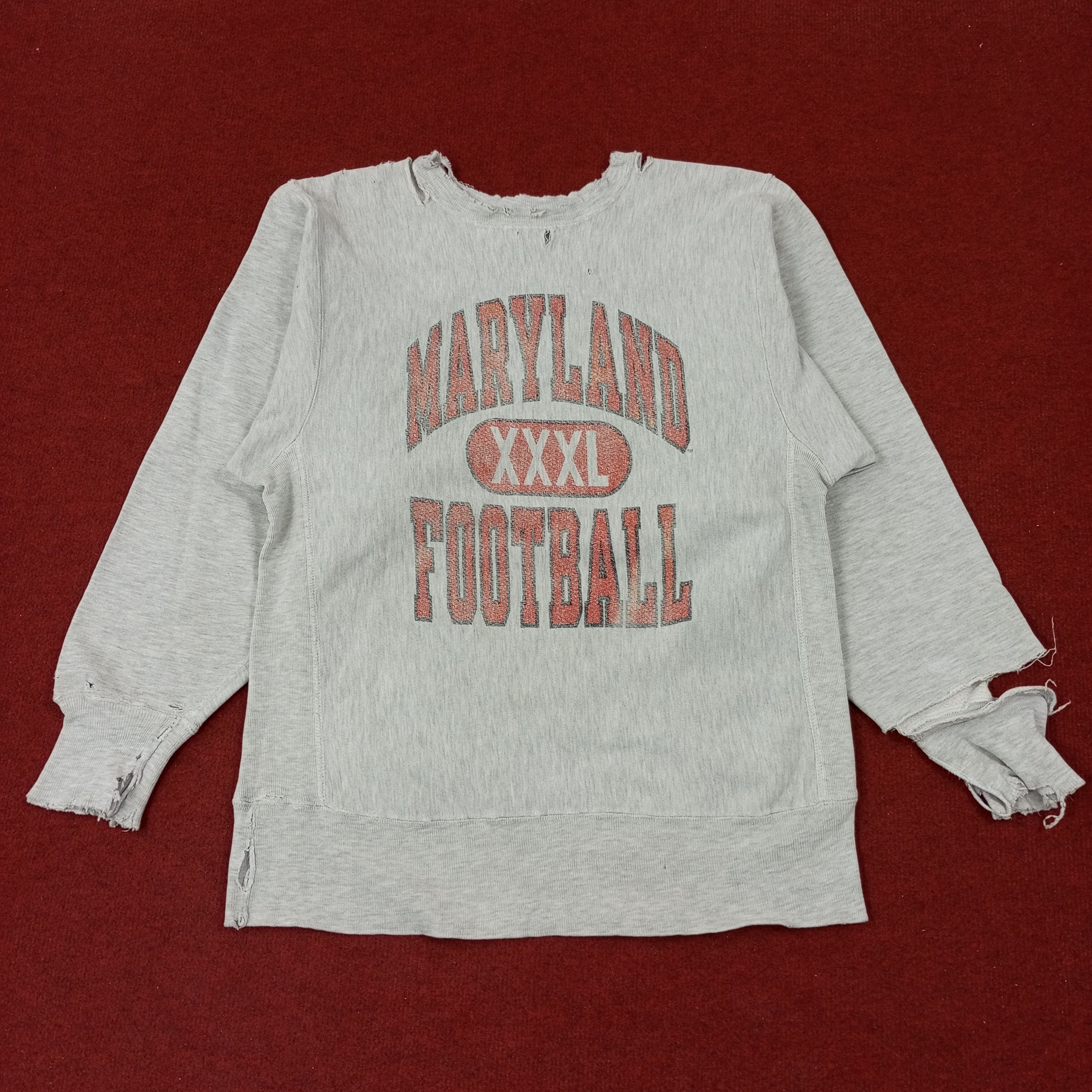Champion × NFL × Vintage Maryland Football Distressed Champion Sweatshirt Size US S / EU 44-46 / 1 - 1 Thumbnail