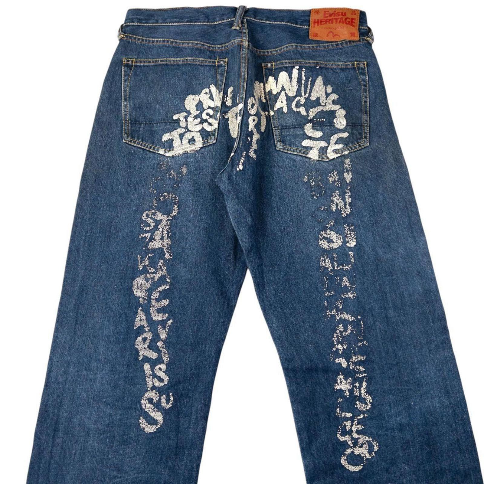 Evisu Vintage Evisu Painted Daicock Japanese Denim Jeans Size W33 Size US 33 - 8 Thumbnail
