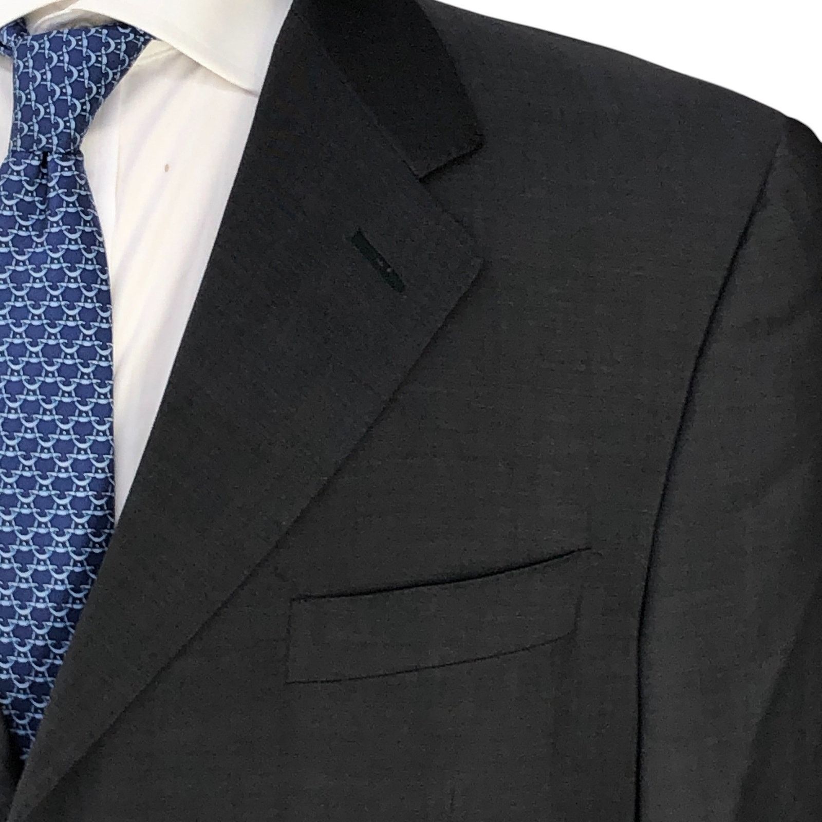 Canali Canali Size IT 52 US 42L Sport Coat Super 120s Wool Charcoal Size 42L - 4 Thumbnail