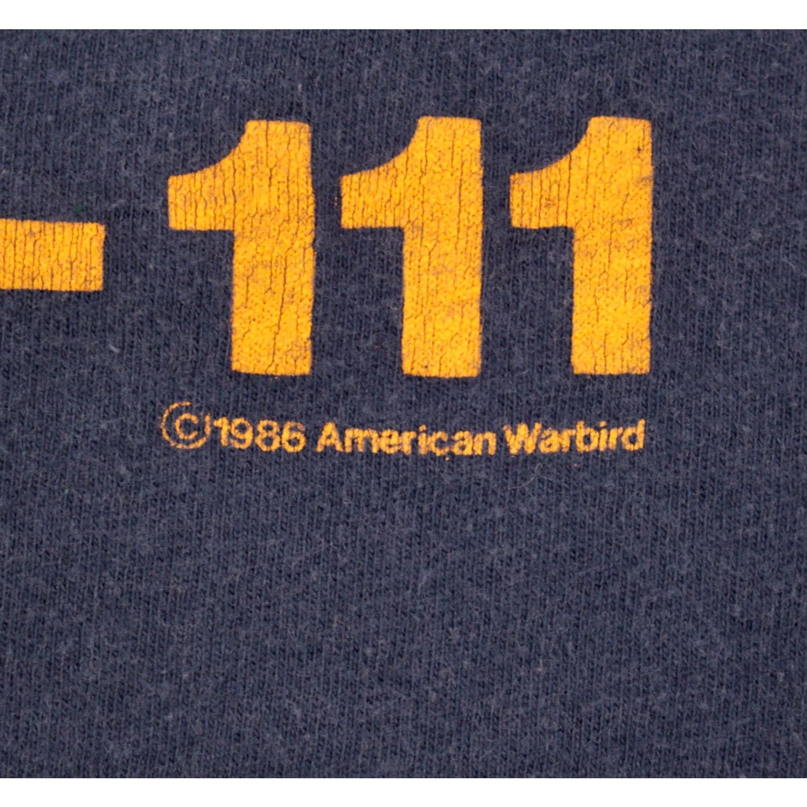 Hanes VTG 80s USAF F-111 Aardvark TShirt Khadafy 1980s Blue Hanes Cotton Graphic Tee Mens S/M Size Small Vintage TShirt Size US S / EU 44-46 / 1 - 5 Thumbnail