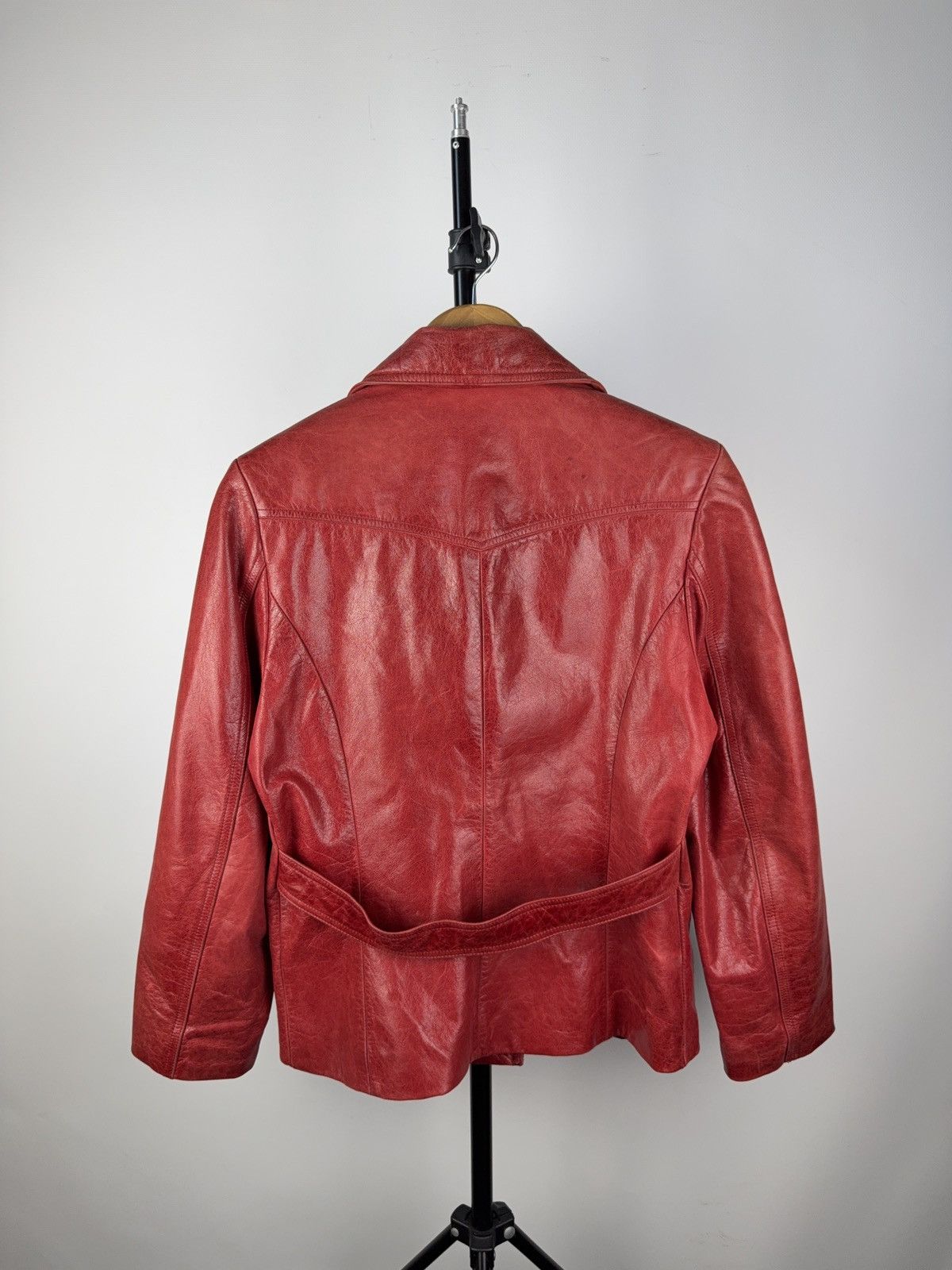 Leather Vintage 90s Avant Garde Leather Biker MOTO Y2K Jacket Size S / US 4 / IT 40 - 7 Thumbnail