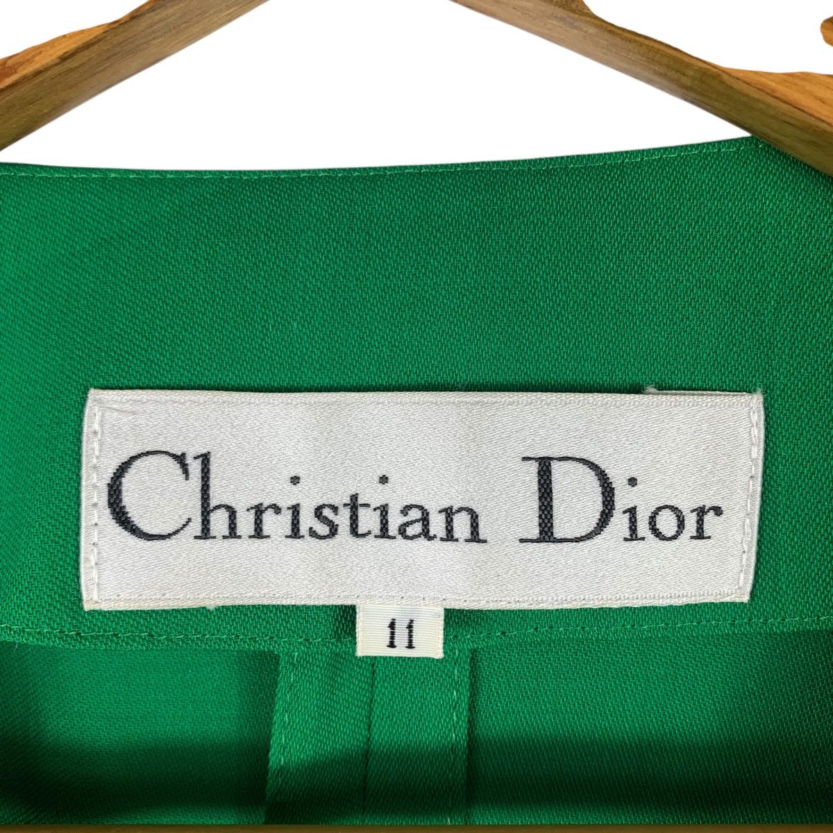 Christian Dior Monsieur × Vintage Vintage 90s CHRISTIAN DIOR Button Up Tweed Green Blazer Size XS / US 0-2 / IT 36-38 - 4 Thumbnail