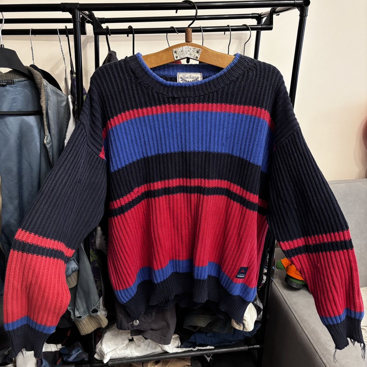 Vintage Last Drop‼️Vintage 80’s Distressed Burberry sweater knit Size US L / EU 52-54 / 3 - 1 Thumbnail