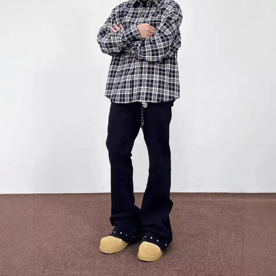 Japanese Brand Retro loose high street micro flared jeans Size US 32 / EU 48 - 3 Thumbnail