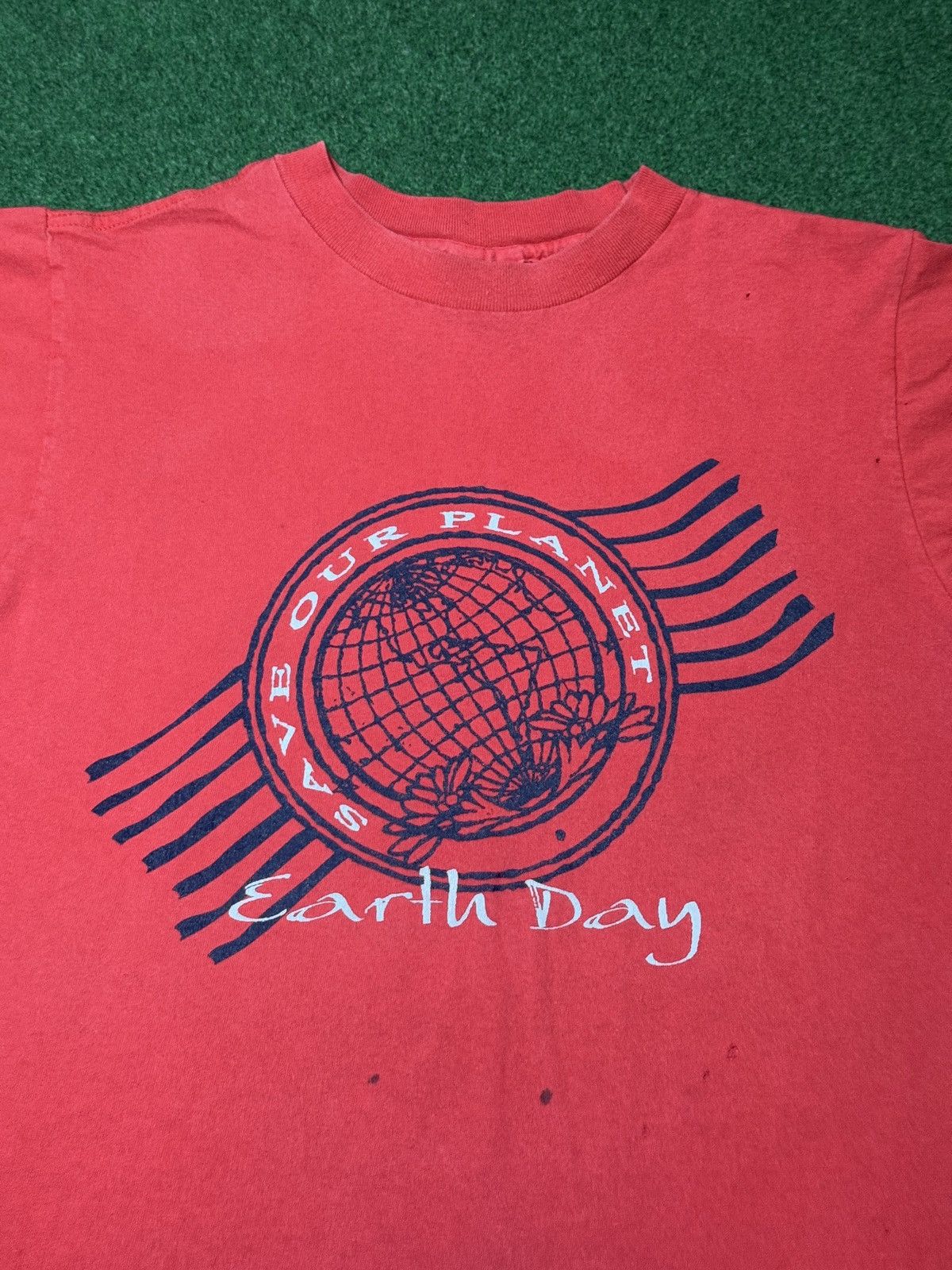 Jansport Vintage 90s Earth Day Save Our Planet Jansport Red T Shirt Size US M / EU 48-50 / 2 - 2 Thumbnail