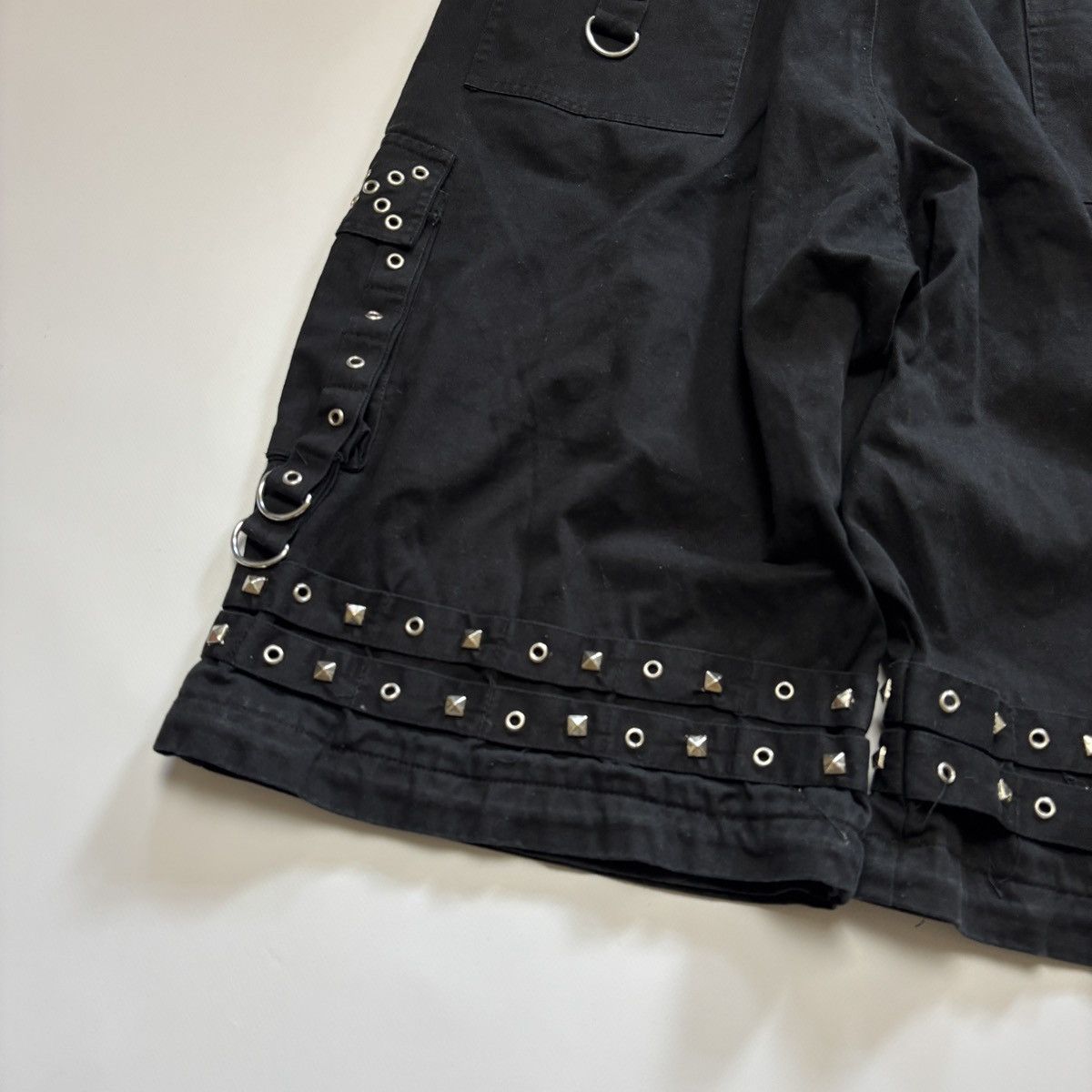If Six Was Nine × Tripp NYC y2k goth punk japan style shorts cargo grommets studs rave Size US 31 - 3 Thumbnail