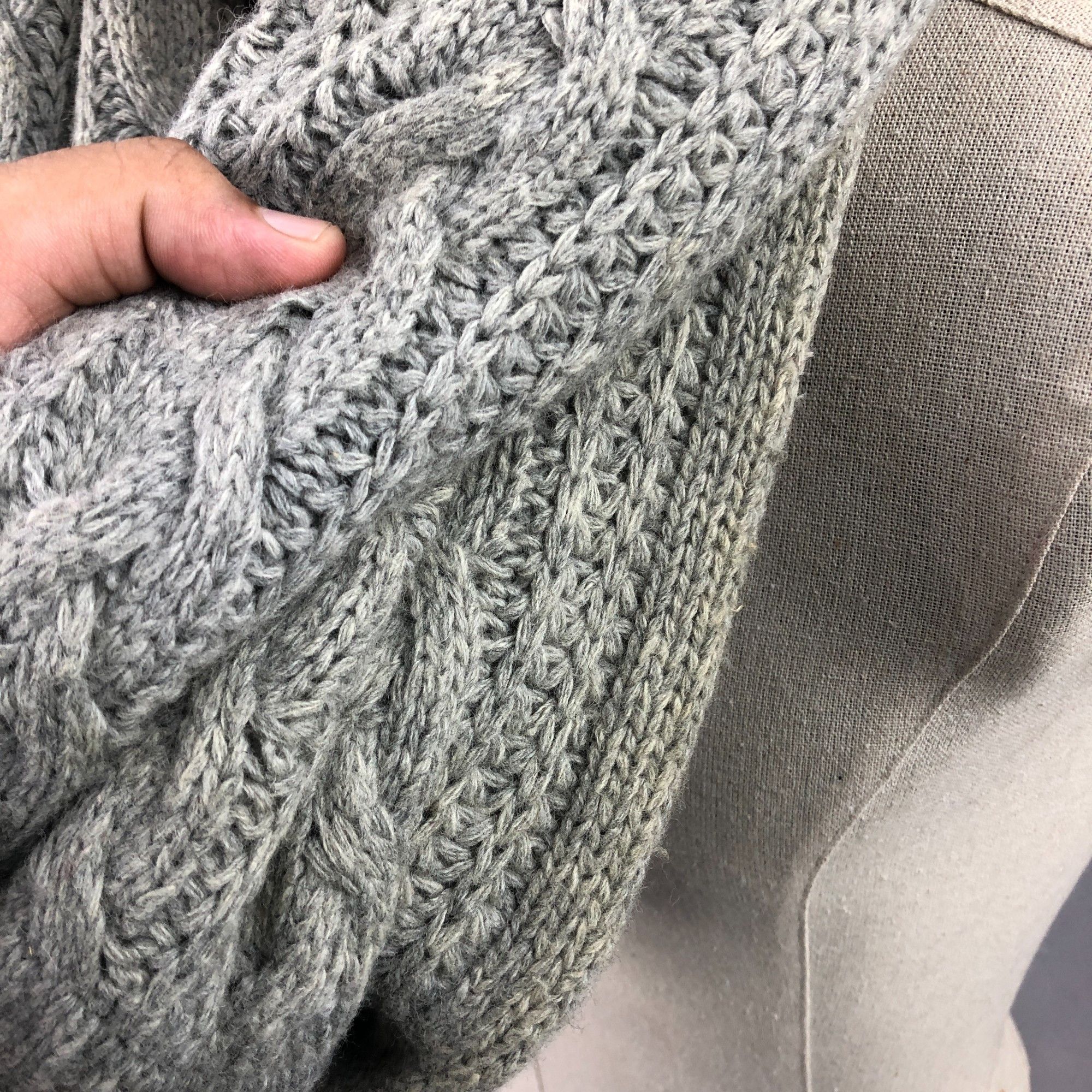 Homespun Knitwear Vintage Ships Infinity Scarf Cable Knit Ribbed Wool Scarves. Size ONE SIZE - 8 Thumbnail