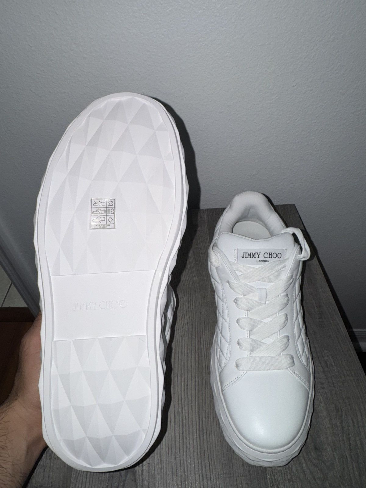 Jimmy Choo Jimmy Choo White Sneakers Size US 10.5 / EU 43-44 - 4 Thumbnail