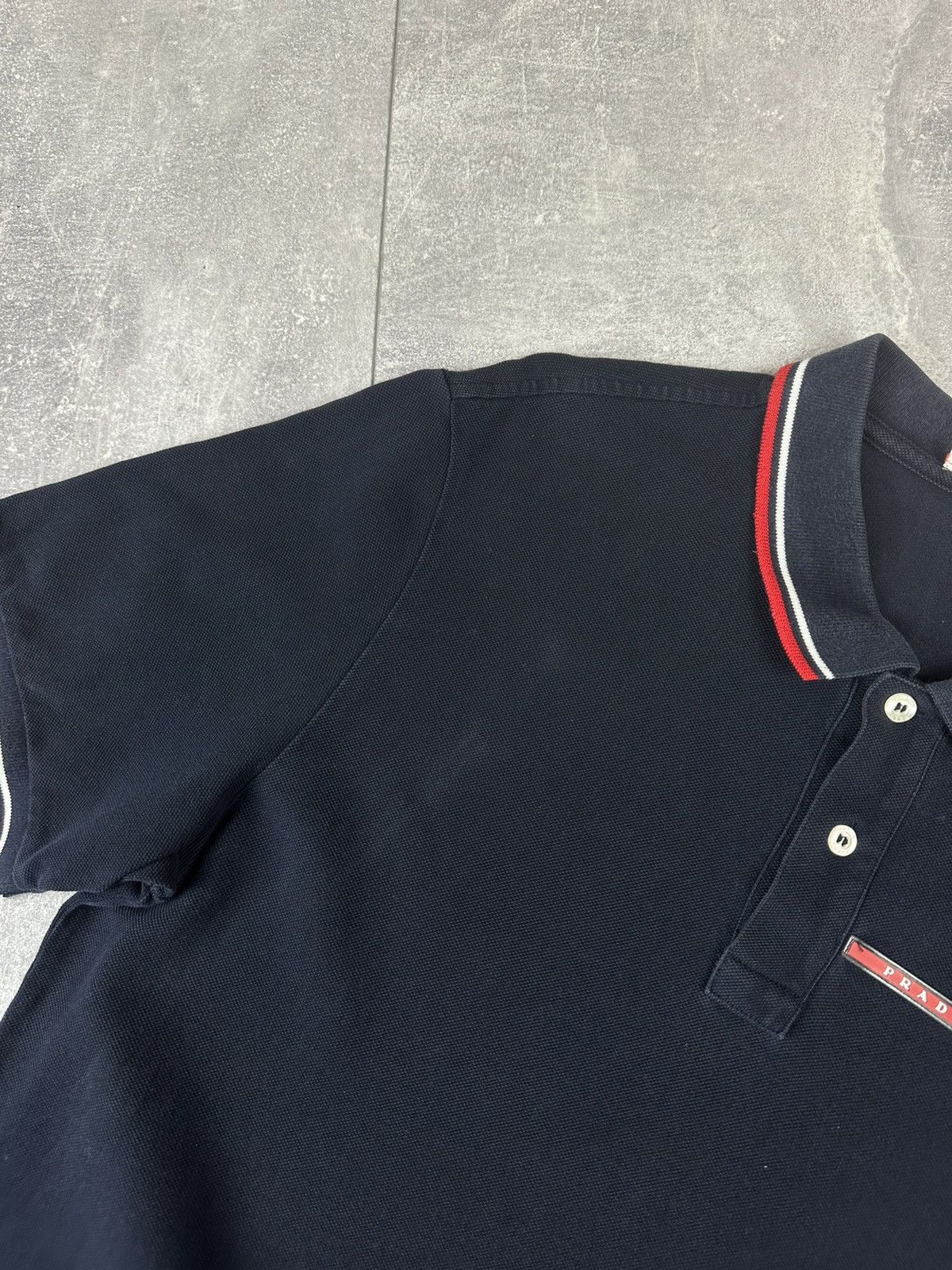 Prada Prada Linea Rossa Red Tab Logo Luxury Cotton Polo Size US XXL / EU 58 / 5 - 5 Thumbnail