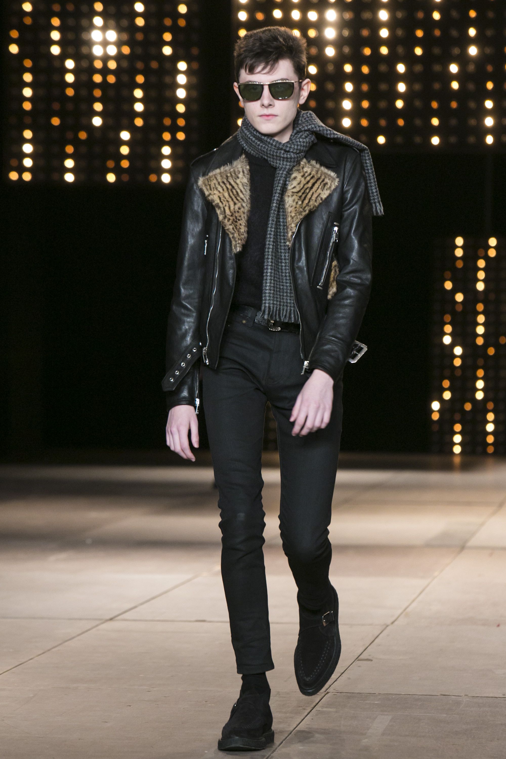 Saint Laurent Paris Saint Laurent Tiger Fur Details Leather Biker Jacket Size US S / EU 44-46 / 1 - 17 Thumbnail