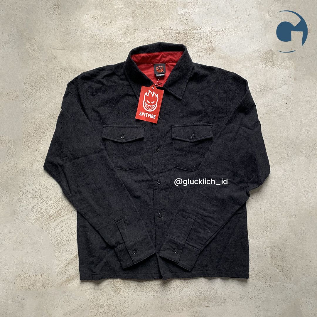 Spitfire Spitfire, Embroidered Black Flannel Shirt Size US S / EU 44-46 / 1 - 4 Thumbnail