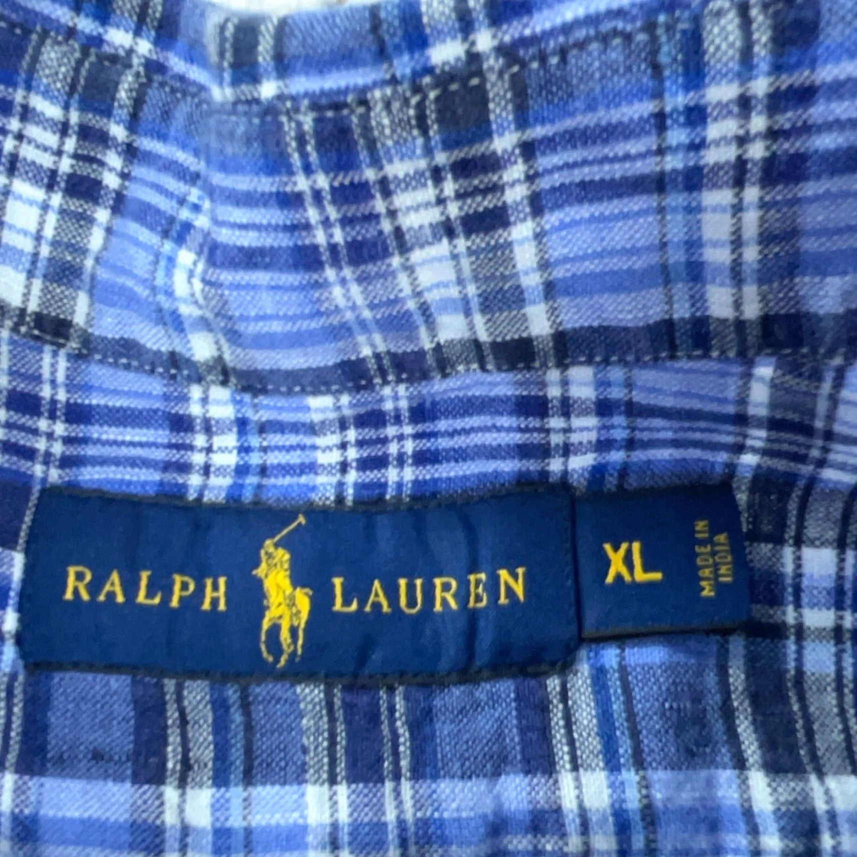 Ralph Lauren Ralph Lauren Linen Shirt Men XL Blue Button Up Tartan Plaid Dress Casual Pony 93 Size US XL / EU 56 / 4 - 3 Thumbnail
