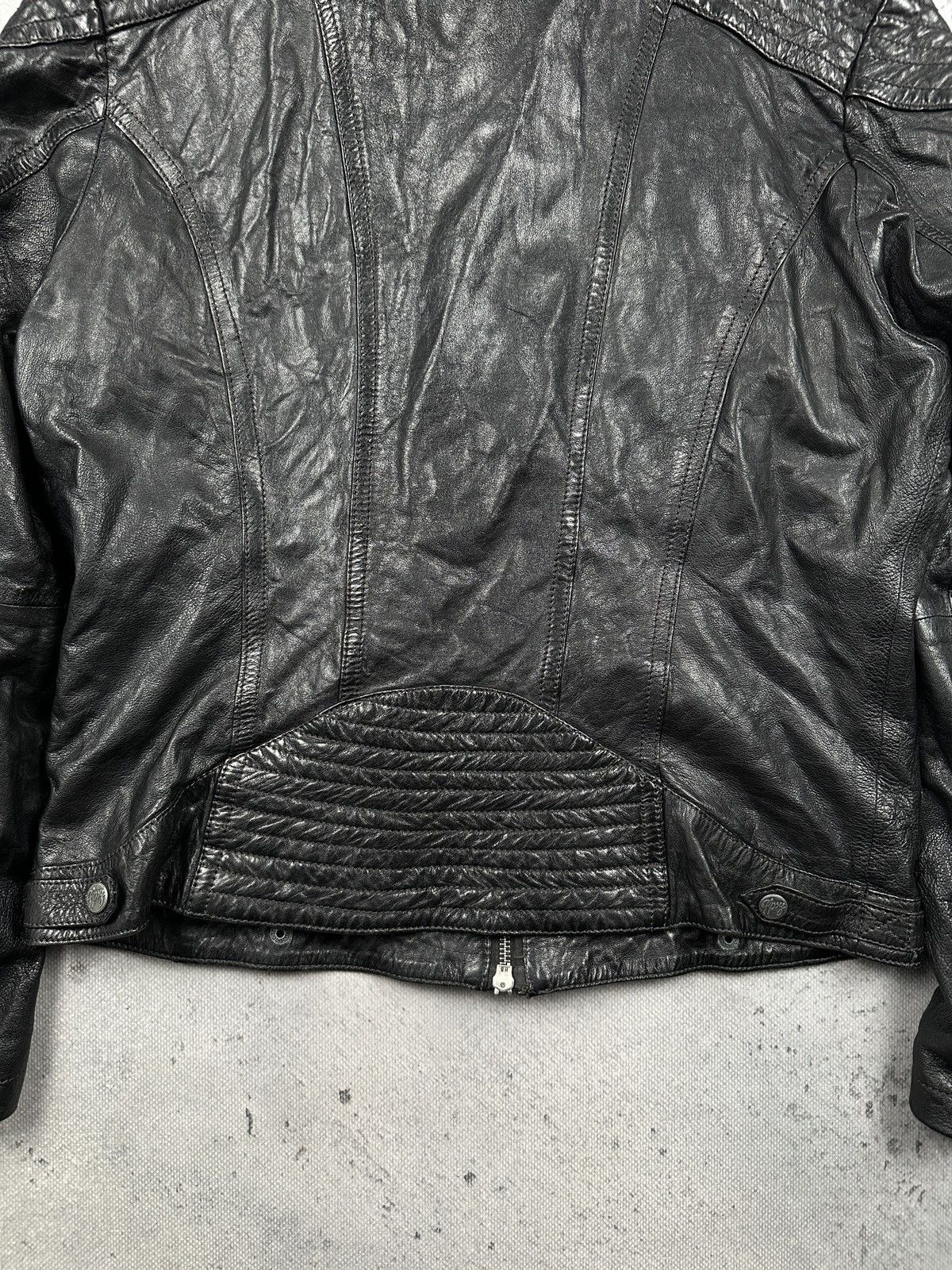 Leather Gipsy Archive Y2K Black Leather Moto Biker Jacket Womens 90s Size M / US 6-8 / IT 42-44 - 12 Thumbnail