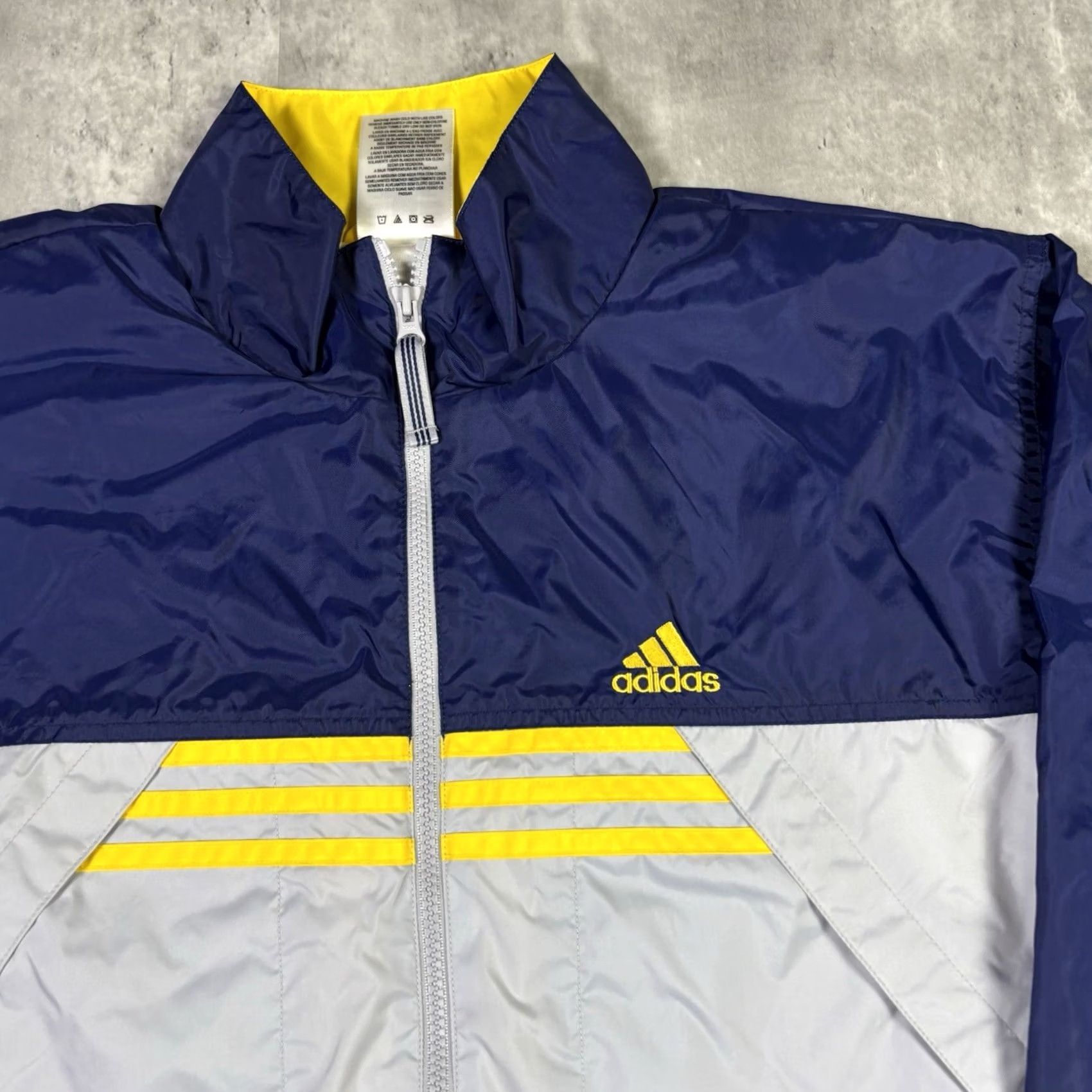 Adidas Vintage Adidas Windbreaker Jacket Yellow Blue Full Zip Embroidered Lg Y2K Size US L / EU 52-54 / 3 - 6 Thumbnail