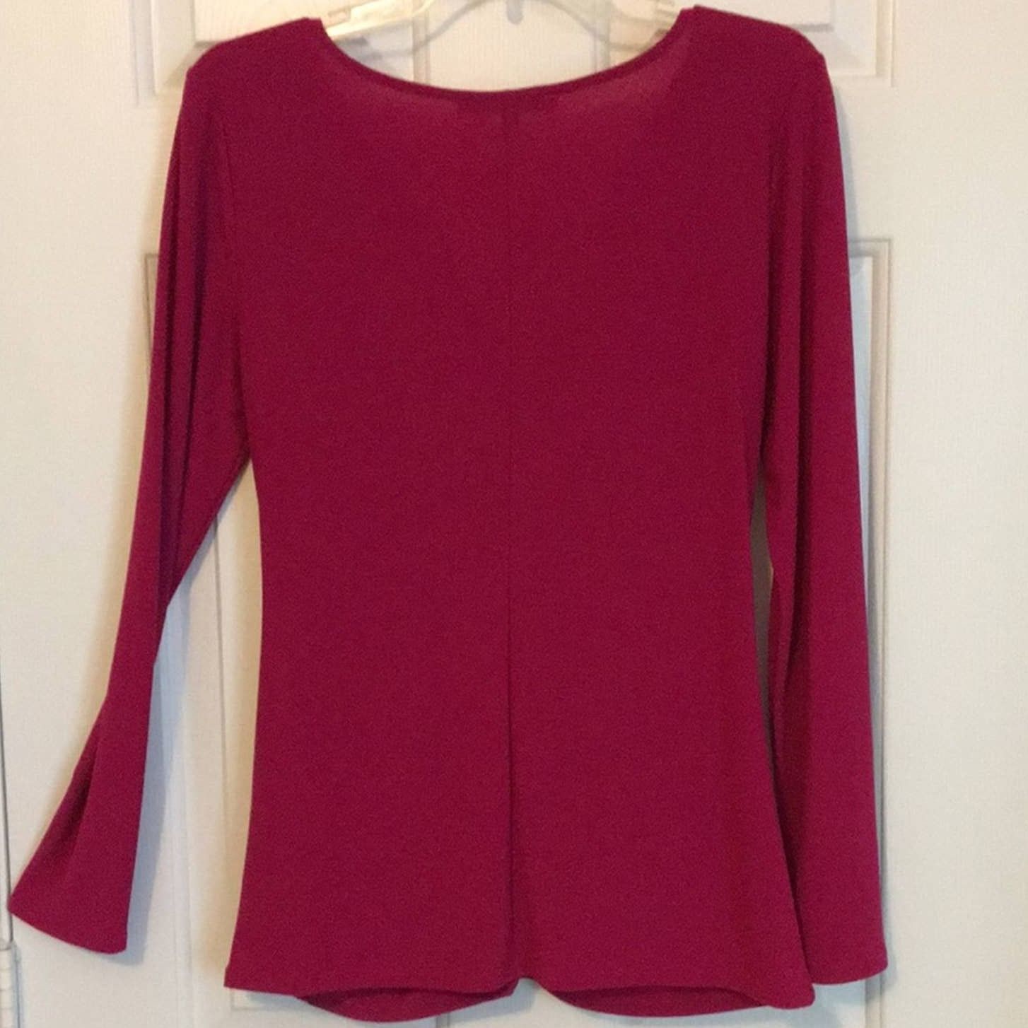 Other Narciso Rodriguez Large Fuchsia V-neck Ruched Bodice Size L / US 10 / IT 46 - 2 Thumbnail