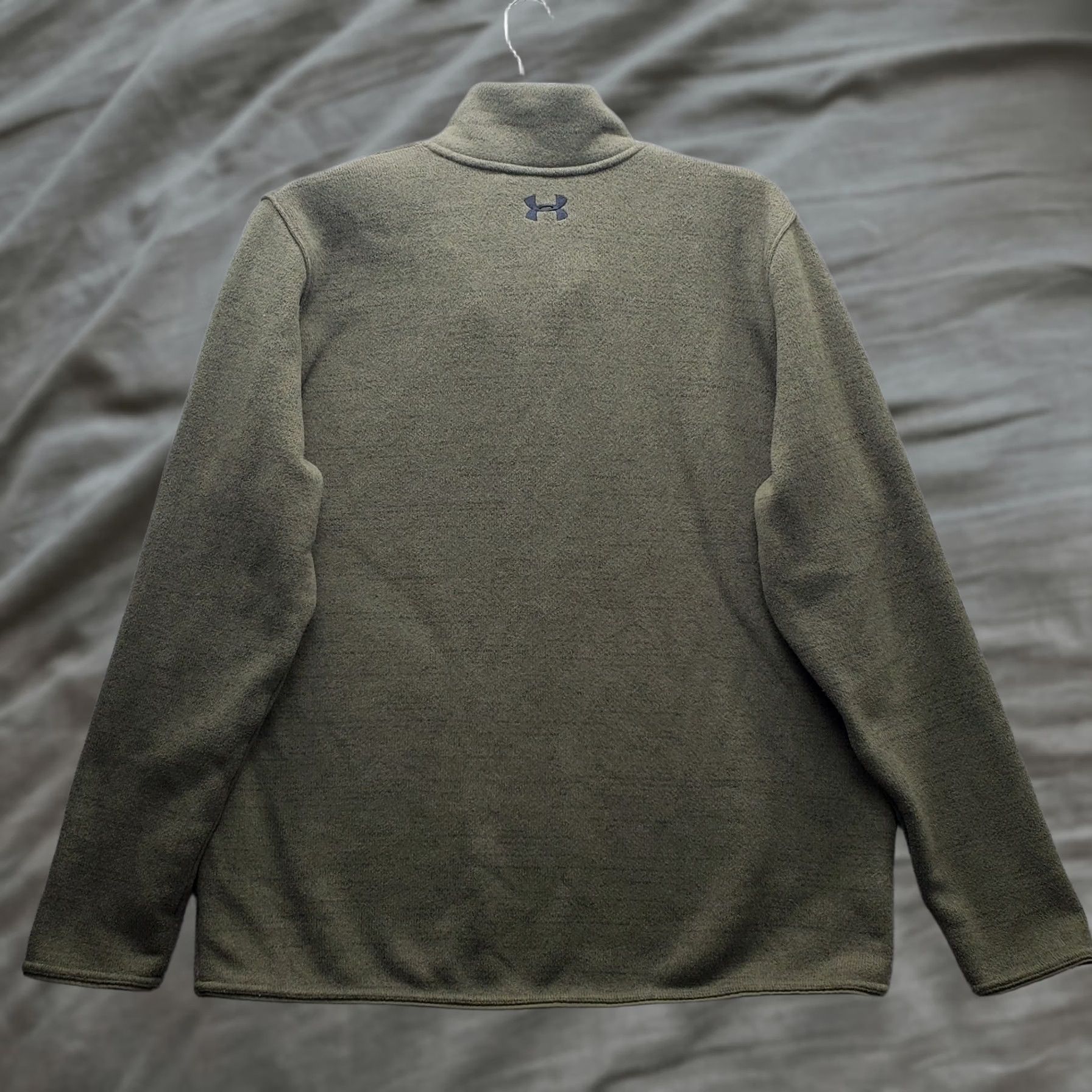 Under Armour Under Armour Mens Sweatshirt XL Green Fleece Lined Loose Fit Quarter Snap Front Pullover Size US XL / EU 56 / 4 - 1 Thumbnail