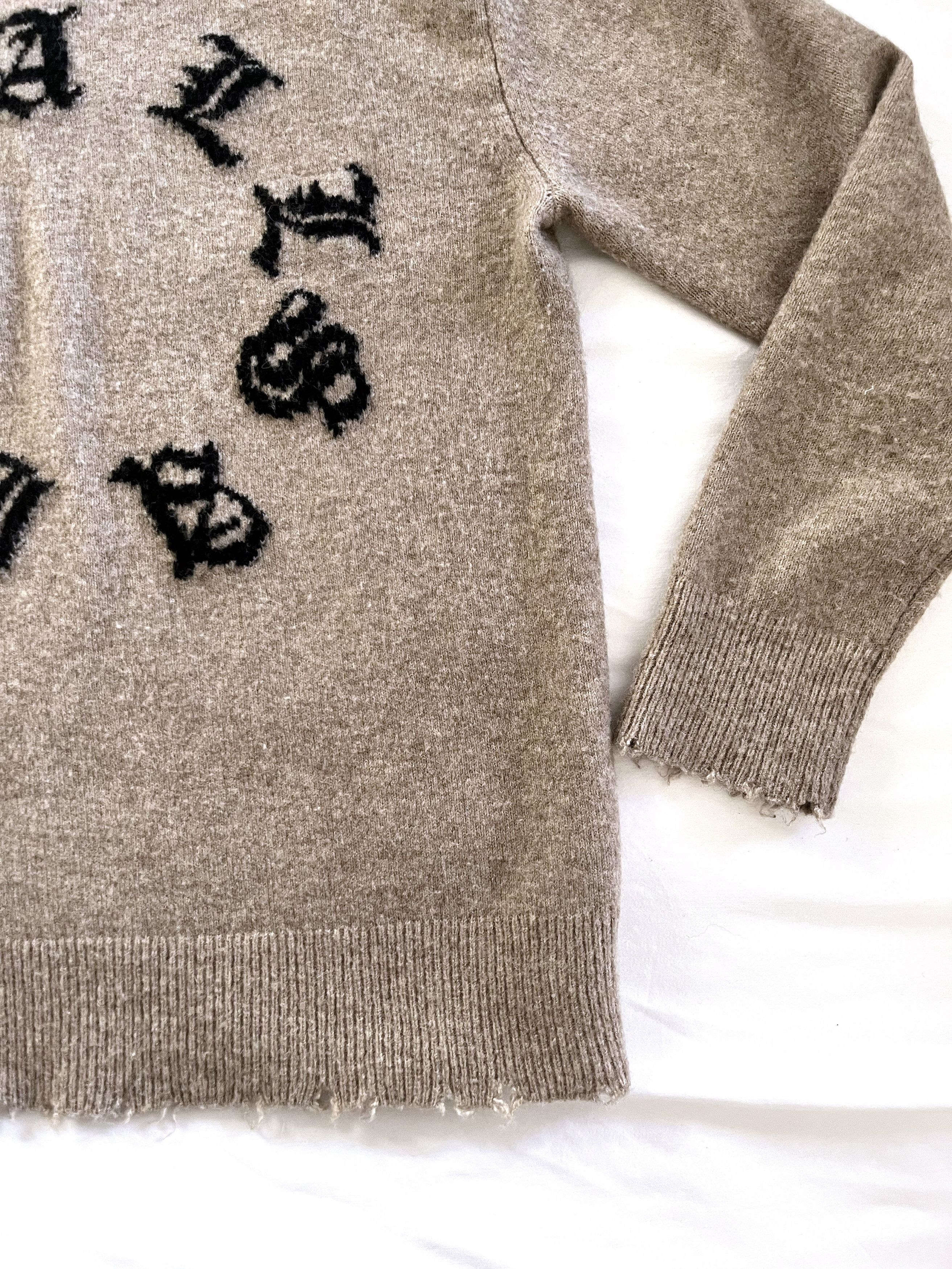 Allsaints ALL SAINTS - Scripture Gothic Jacquard Logo Sweater Size US XS / EU 42 / 0 - 4 Thumbnail