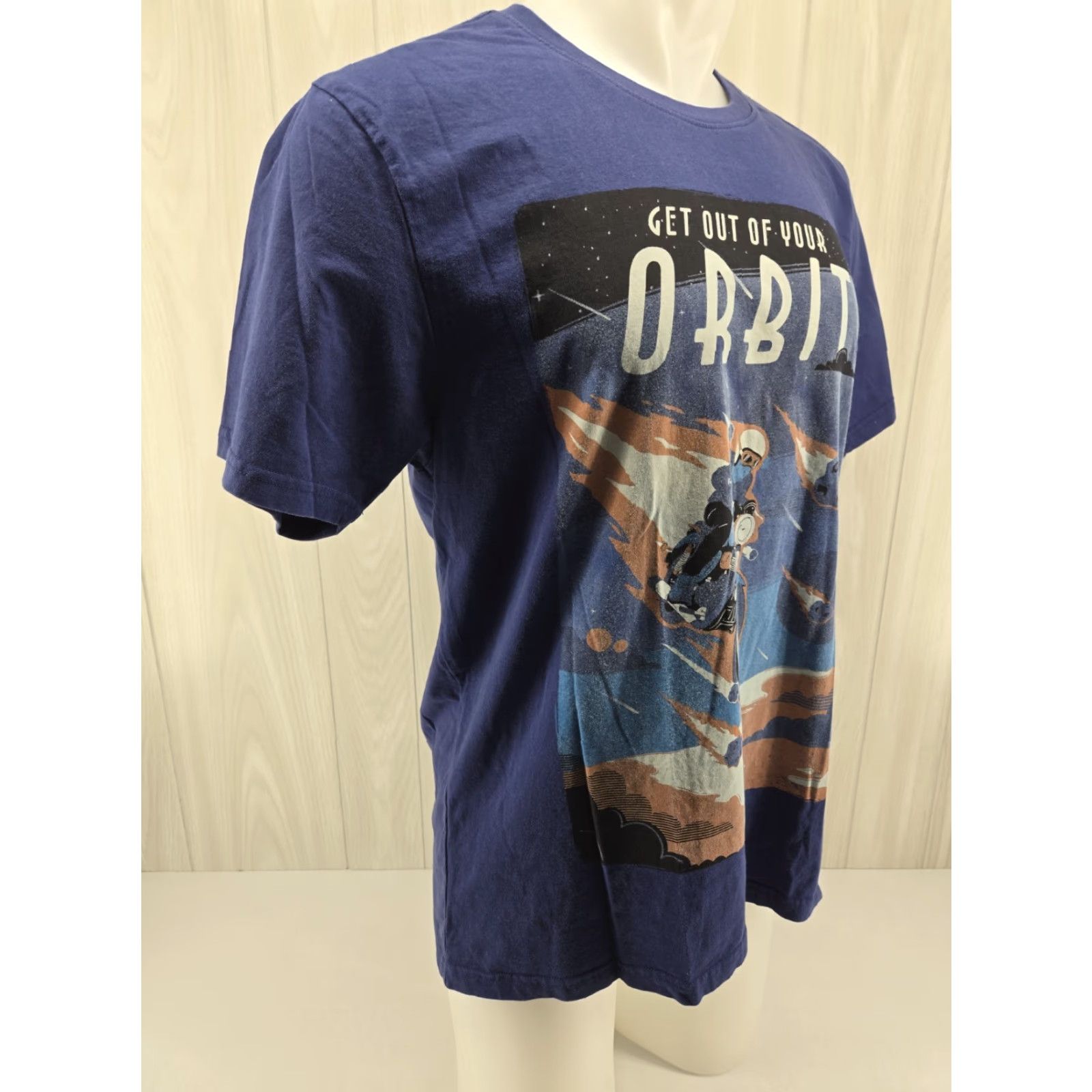 Penfield Royal Enfield T-Shirt Orbit Men's XL Blue Short Sleeve Crew Neck Logo Embroidered Graphic Print Vintage Theme Motorcycle Classic Shirt Mens XL Blue Size US XL / EU 56 / 4 - 6 Thumbnail