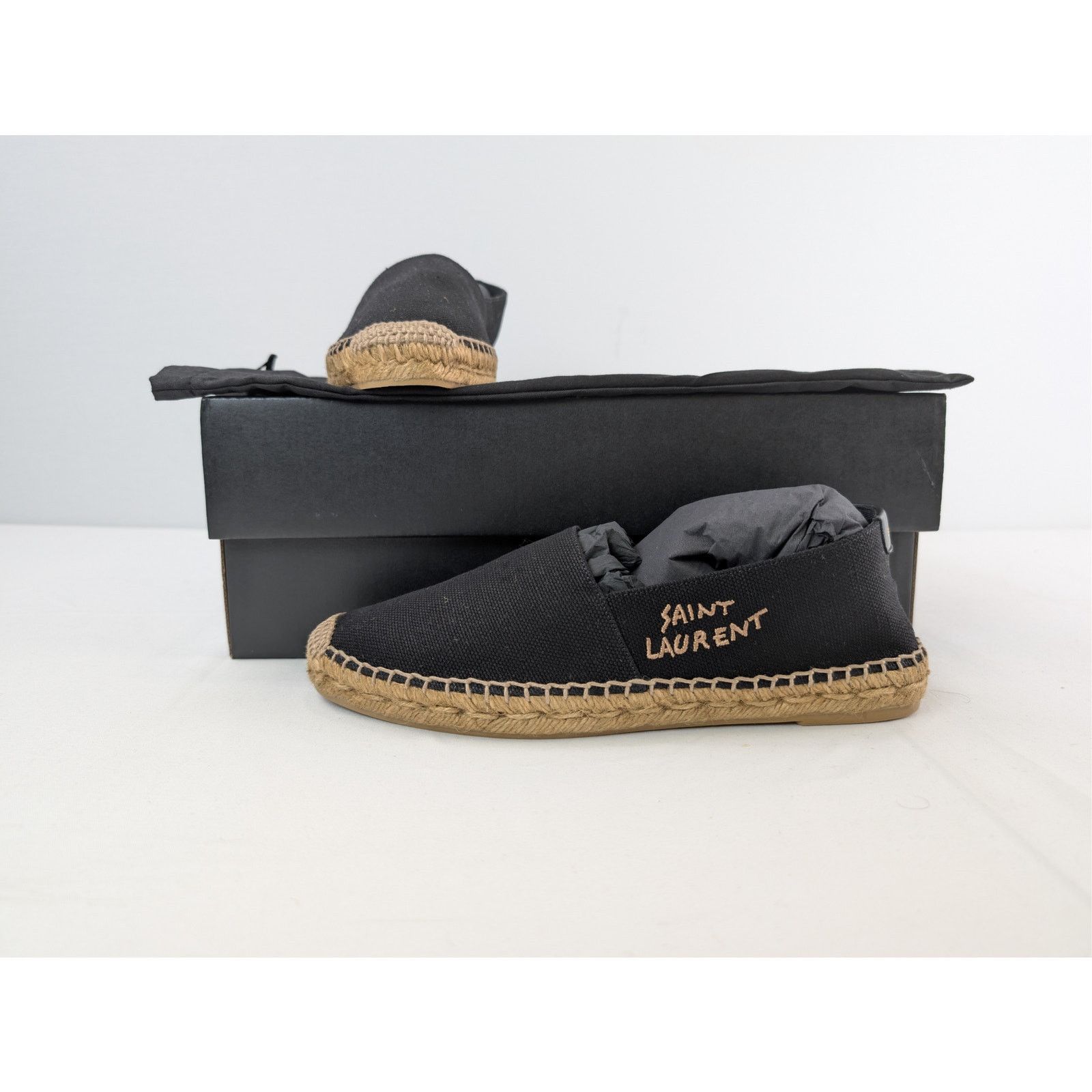 Saint Laurent Paris o1rshd1 Saint Laurent Canvas Espadrilles Slip On Shoes Black Size US 7.5 / EU 40-41 - 18 Thumbnail