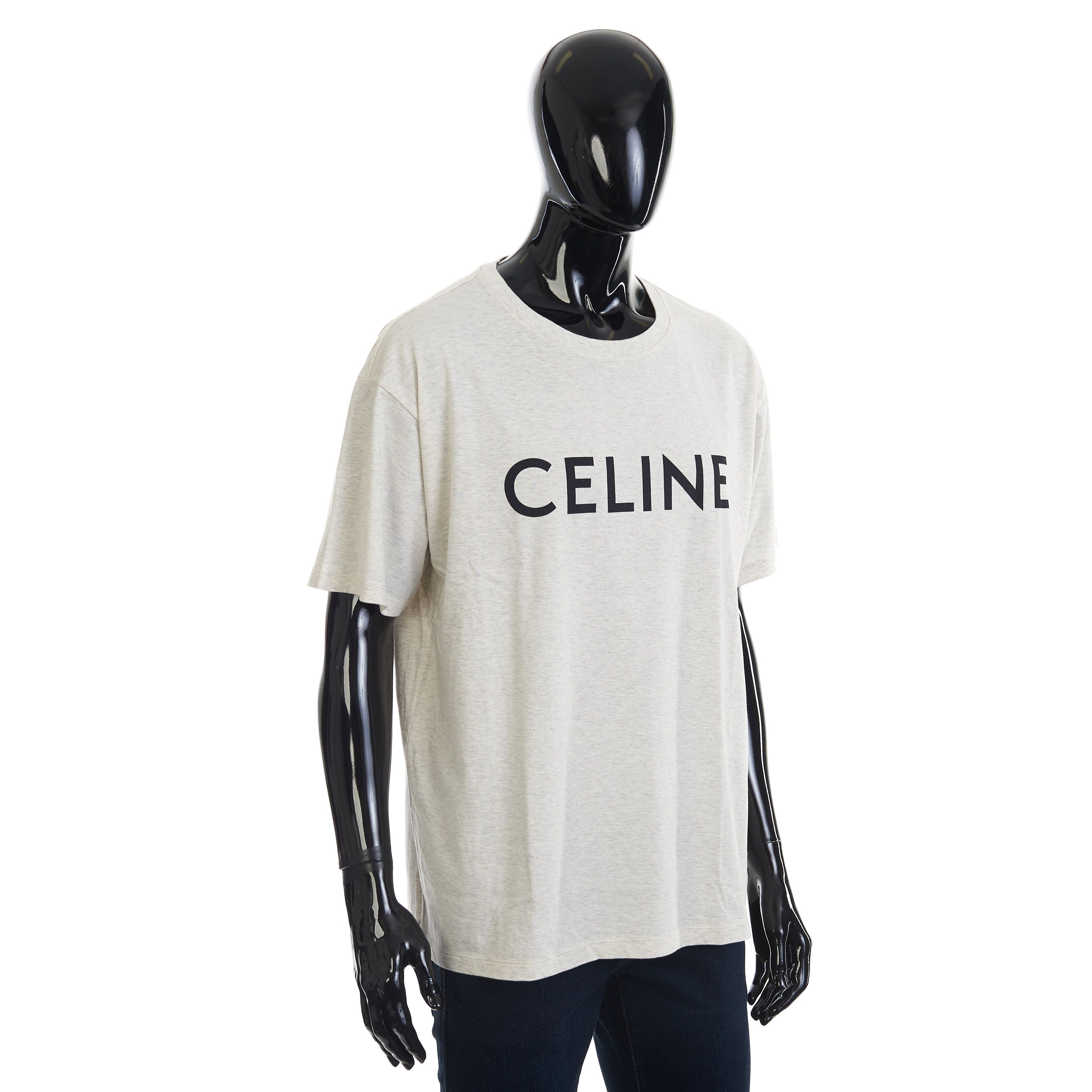 Celine Beige Loose T-shirt - Celine Screen Print, Cotton Jersey Size US S / EU 44-46 / 1 - 3 Thumbnail