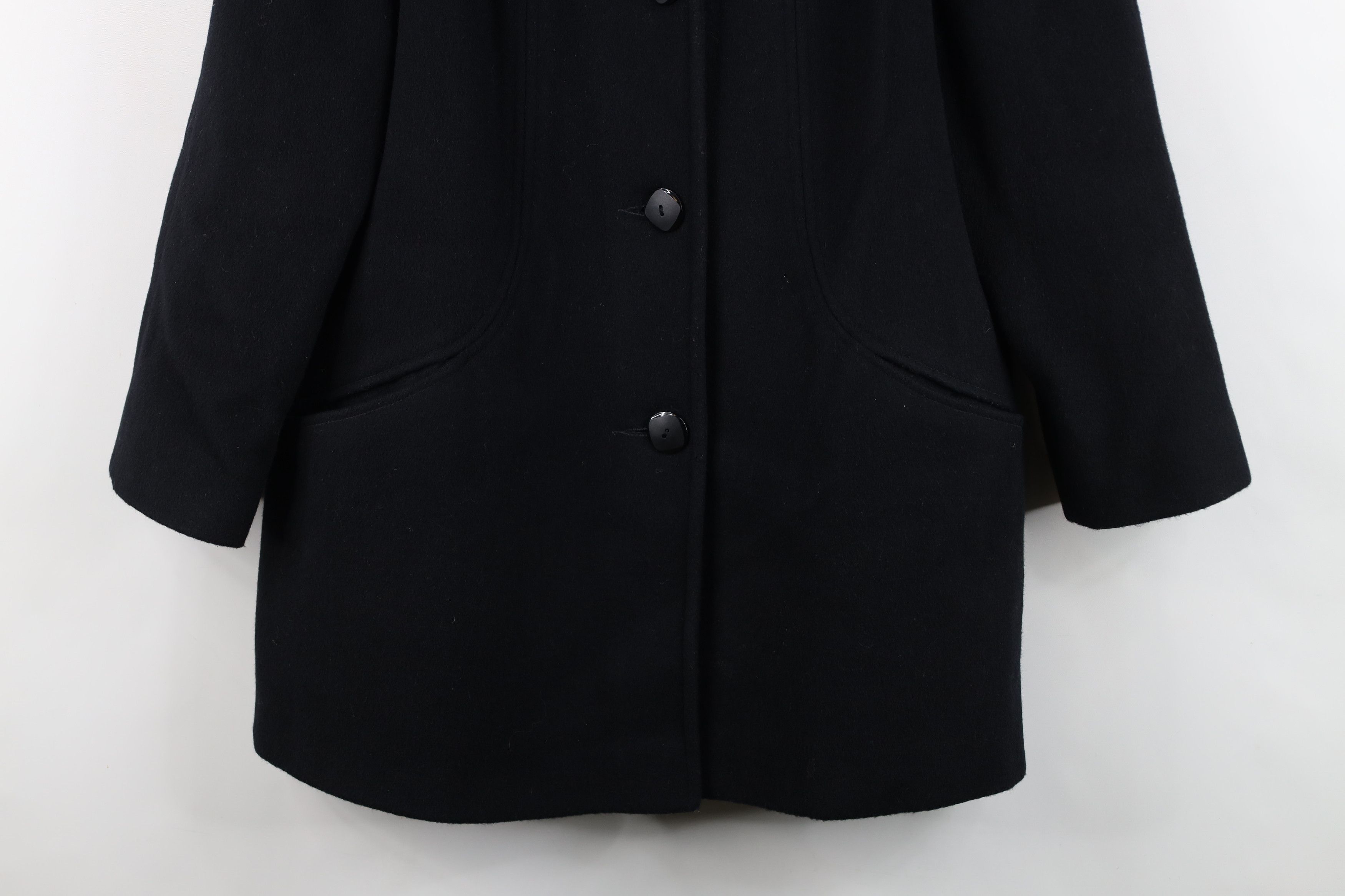 Vintage Vintage 80s 90s Alorna Wool Peacoat Jacket Black USA Size M / US 6-8 / IT 42-44 - 3 Thumbnail
