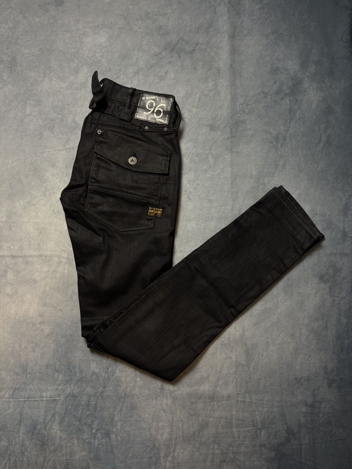 Designer × G-Star × Vintage G-Star RAW Slim Fit Jeans W26 L34 – Black Utility Pocket Size 26" / US 2 / IT 38 - 2 Thumbnail