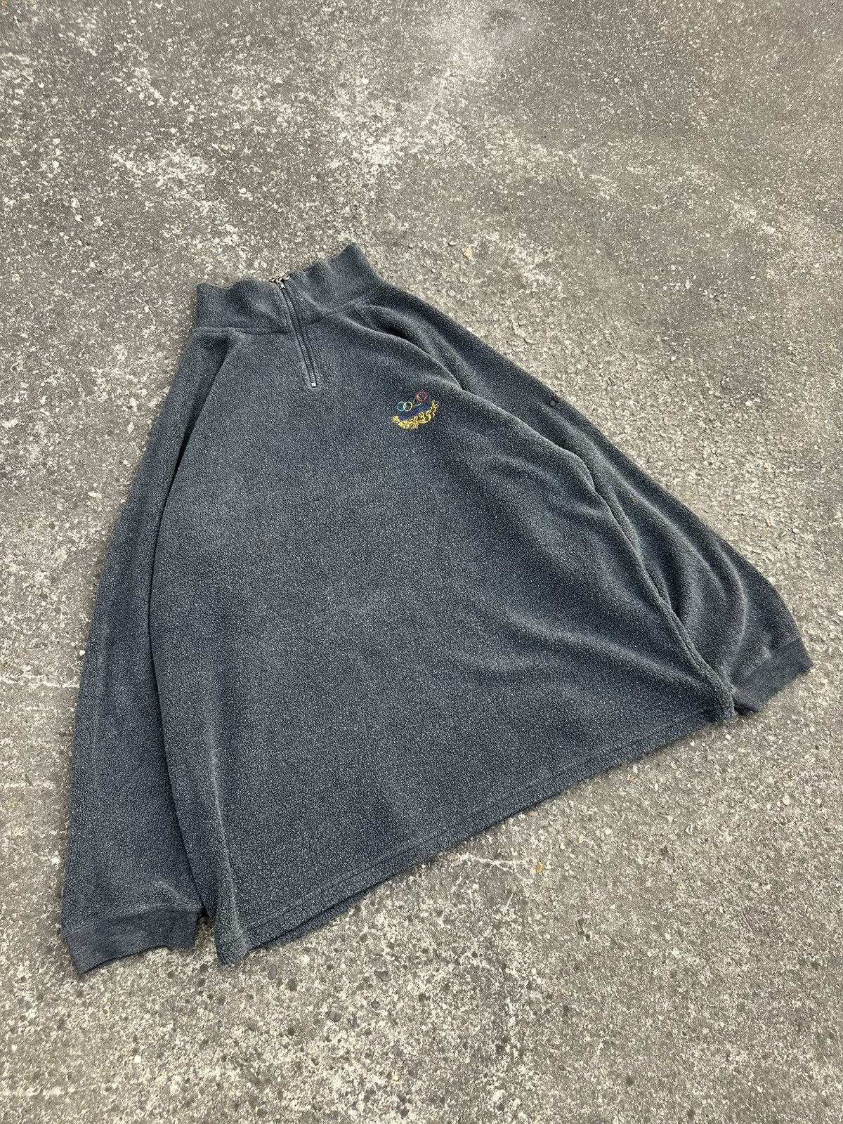 Adidas Vintage Oversize Adidas Half Zip Fleece Olympic Logo Size US XL / EU 56 / 4 - 4 Thumbnail