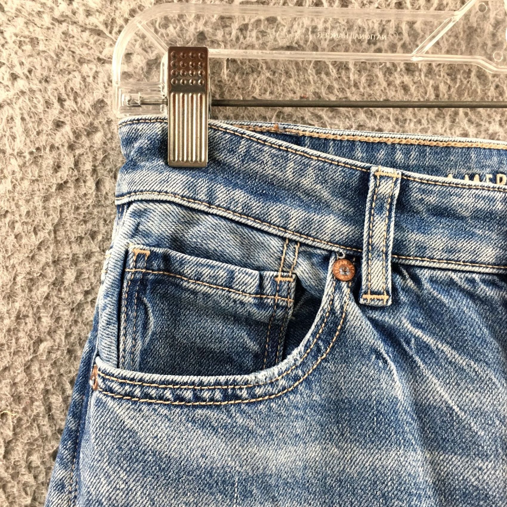 American Eagle Outfitters American Eagle Outfitters Skinny Jeans Womens 2 Short Blue Denim Distressed Zip Pants Jeans Blue Distressed Womens 2 Short Regular Mens Girls Size 26" / US 2 / IT 38 - 3 Thumbnail