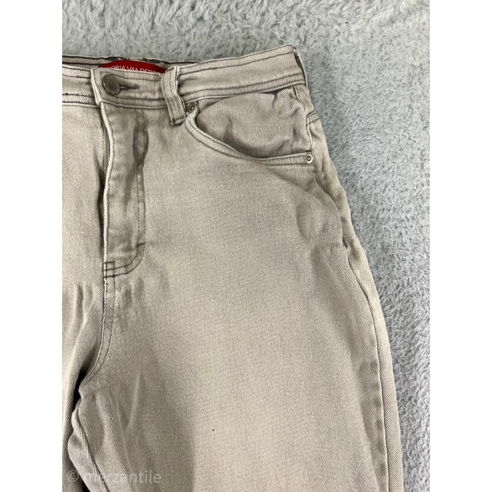 Gloria Vanderbilt Gloria Vanderbilt Jeans Women's 6 Beige Denim Straight Mid Rise 5-Pocket Stretch Womens Size 28" / US 6 / IT 42 - 6 Thumbnail