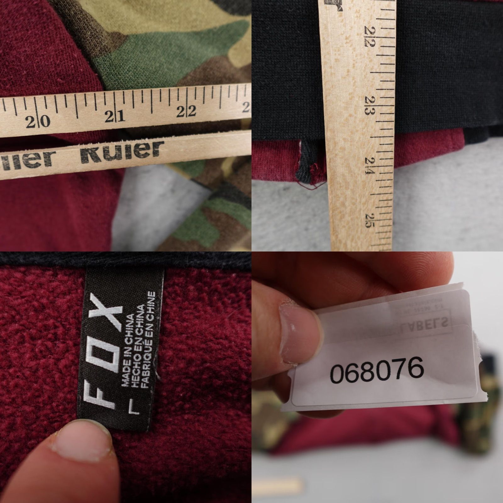 Fox Racing Fox Racing Hoodie Womens Large Red Camo Full Zip Sweatshirt BMX Dirtbike MotoX Size L / US 10 / IT 46 - 8 Thumbnail