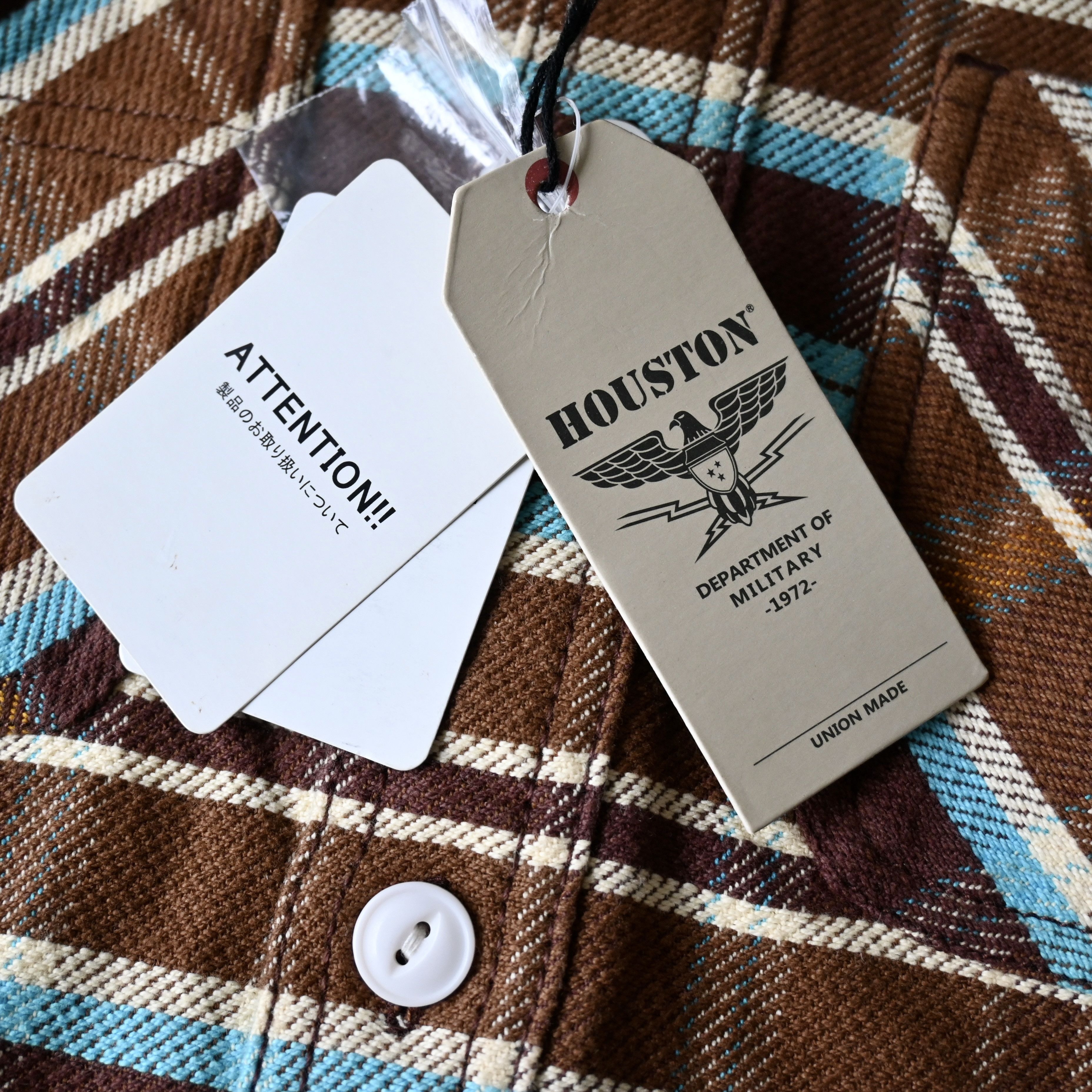 Japanese Brand UNUSED, Houston heavyweight flannel shirt, brown x turquoise Size US M / EU 48-50 / 2 - 14 Thumbnail