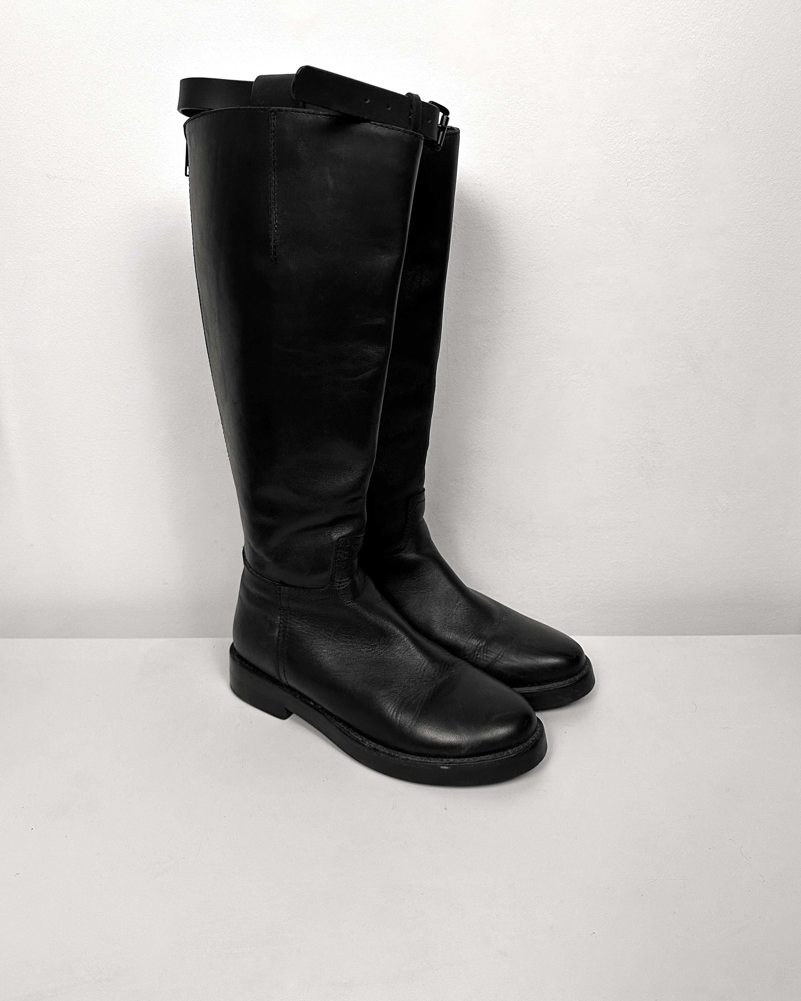 Ann Demeulemeester Knee High Moto Riding Boots