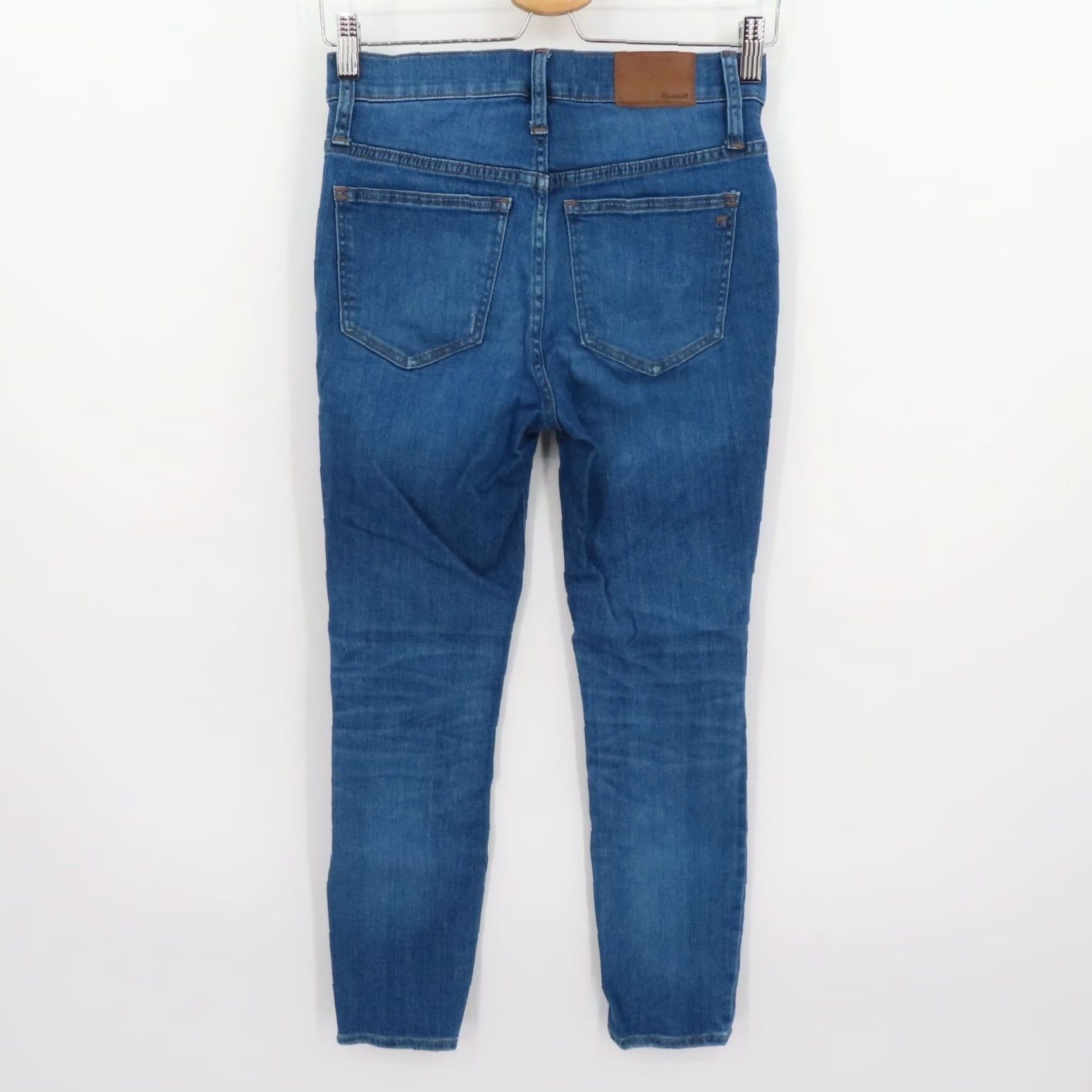 Madewell Madewell Womens Jeans 25 High Rise Skinny Crop Denim Blue Distressed 5-Pocket Size 42" / US 20 - 6 Thumbnail